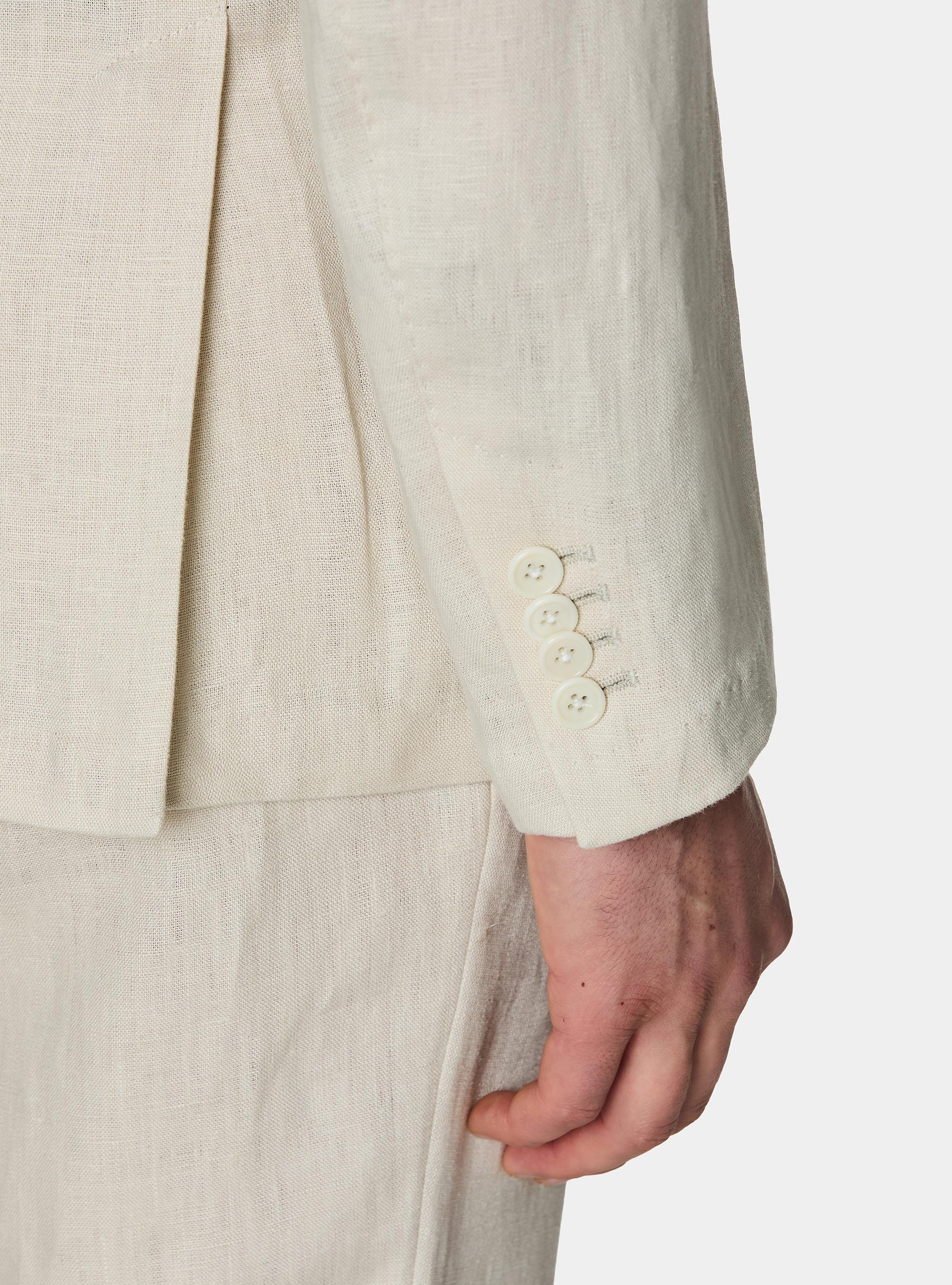 Korean blazer in pure linen, ECRU