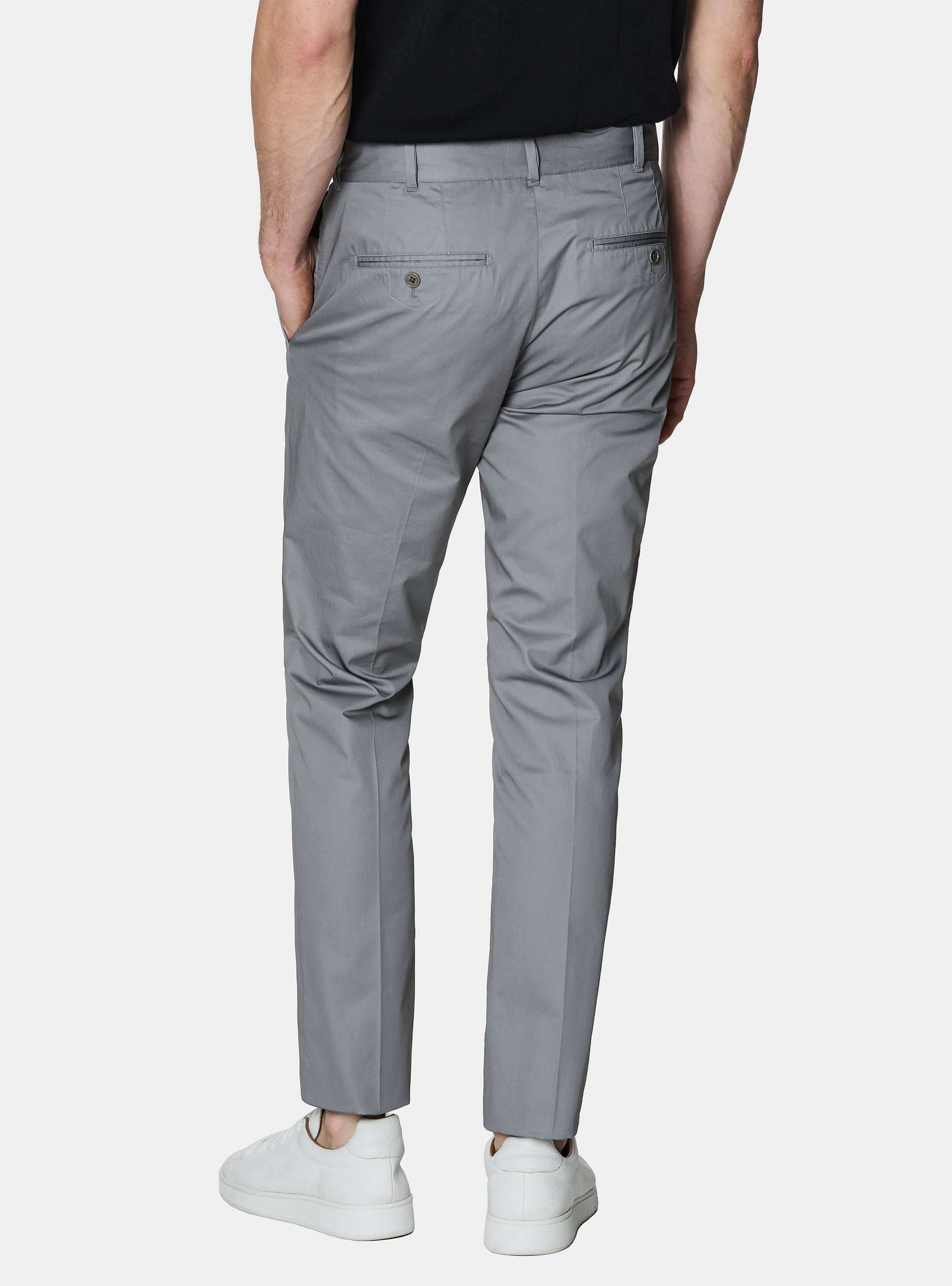 Pantaloni chino in twill leggero, GRIGIO CHIARO