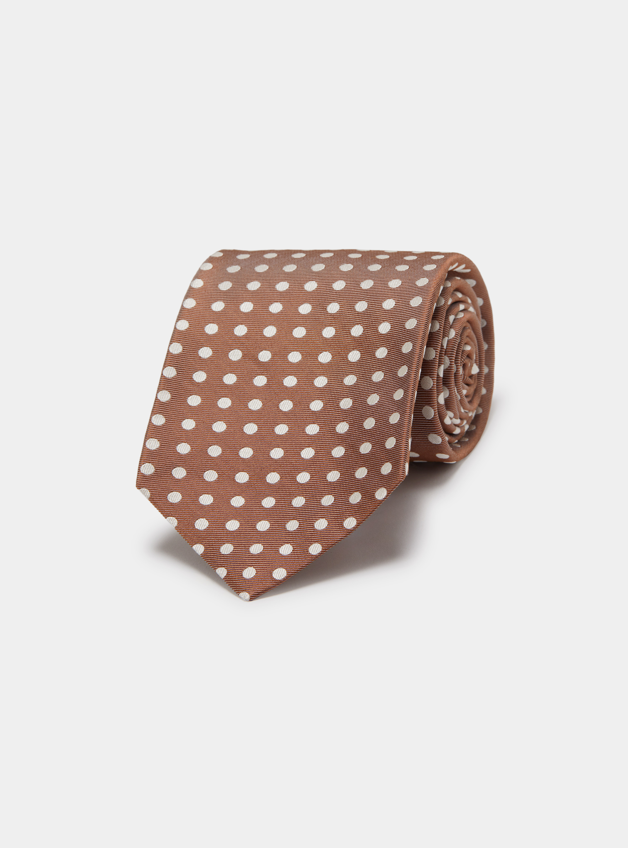 Jacquard silk polka dot tie, MUD