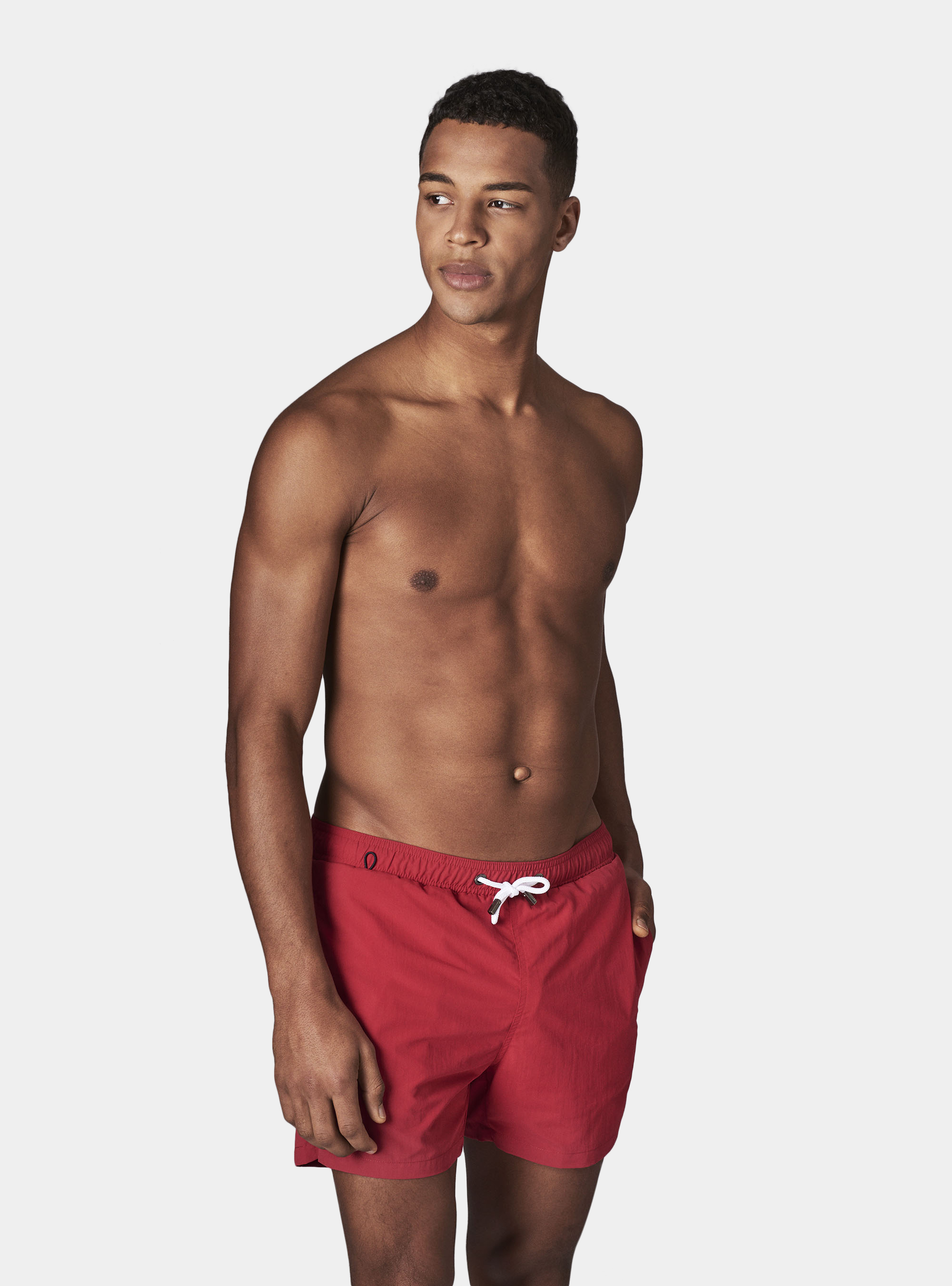 Basic solid colour swimsuit, RED