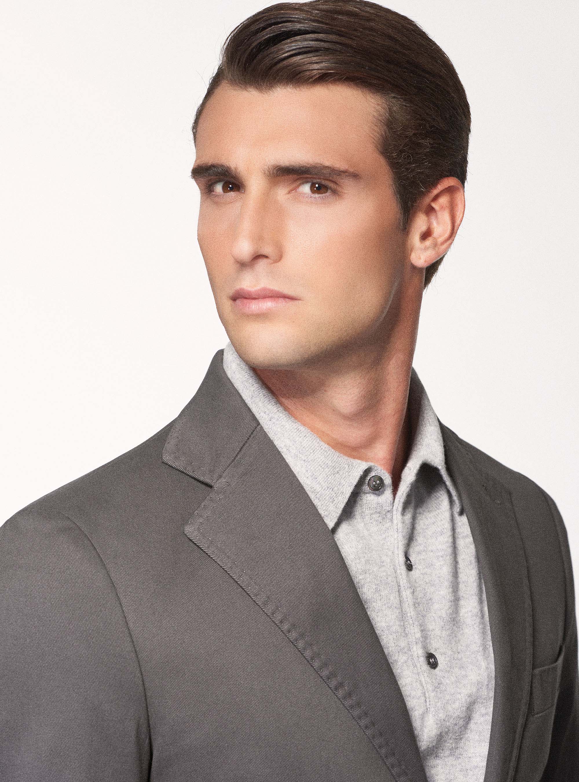 Giacca in cotone smerigliato, ASFALTO