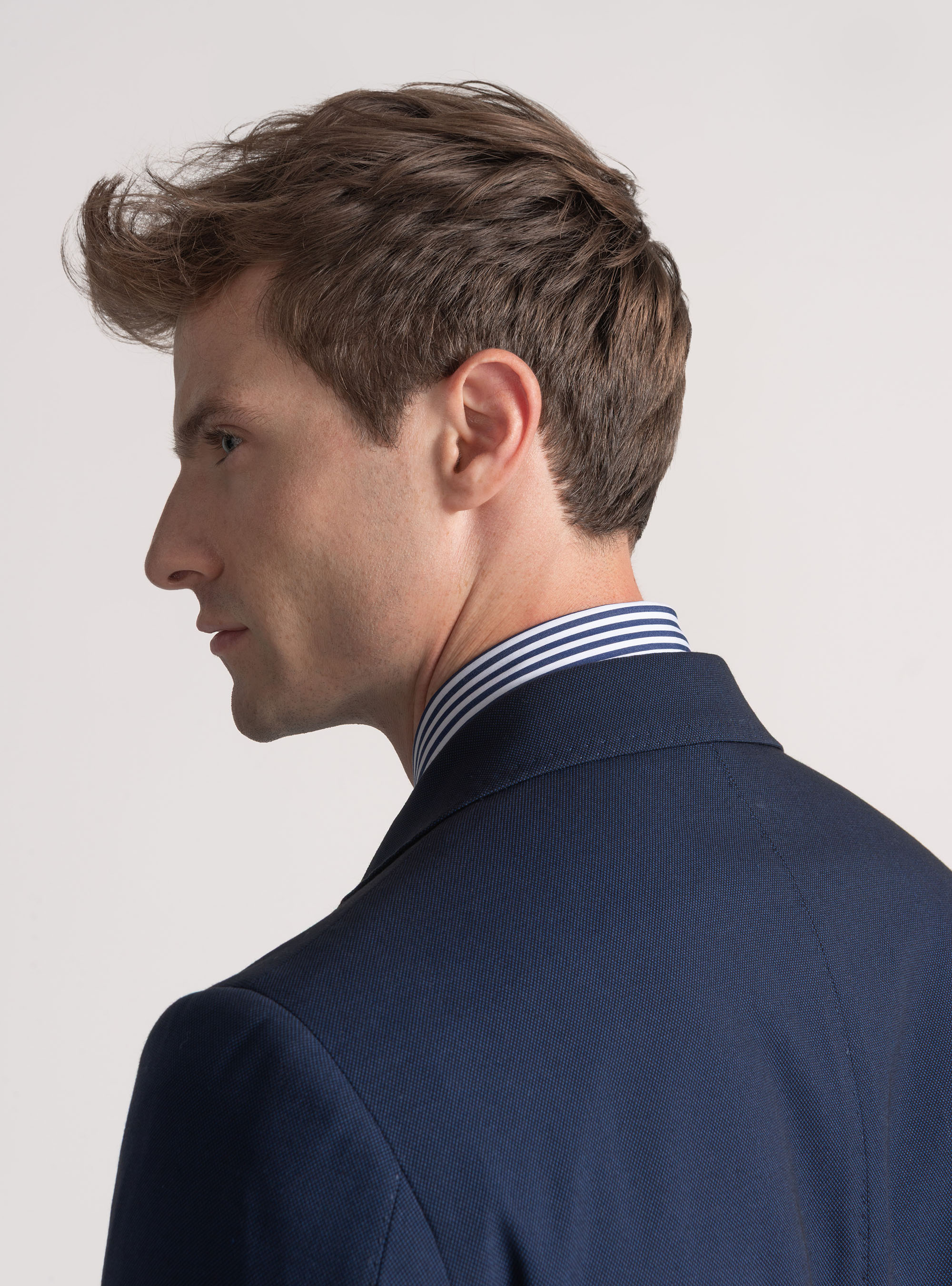 Americana de traje ojo de perdiz, AZUL MARINO