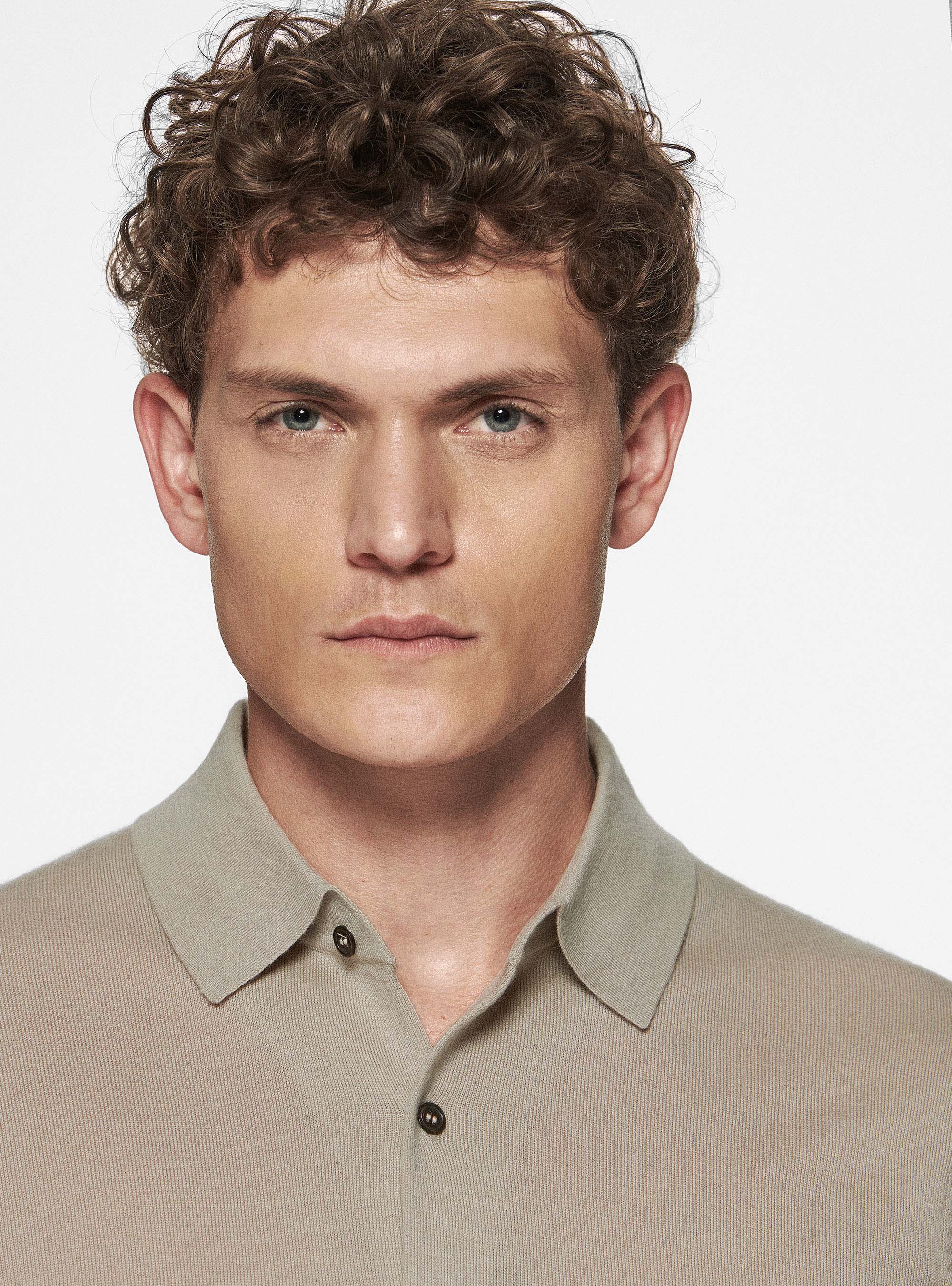 Strickhemd aus reiner extrafeiner Merinowolle, SABBIA 0561C