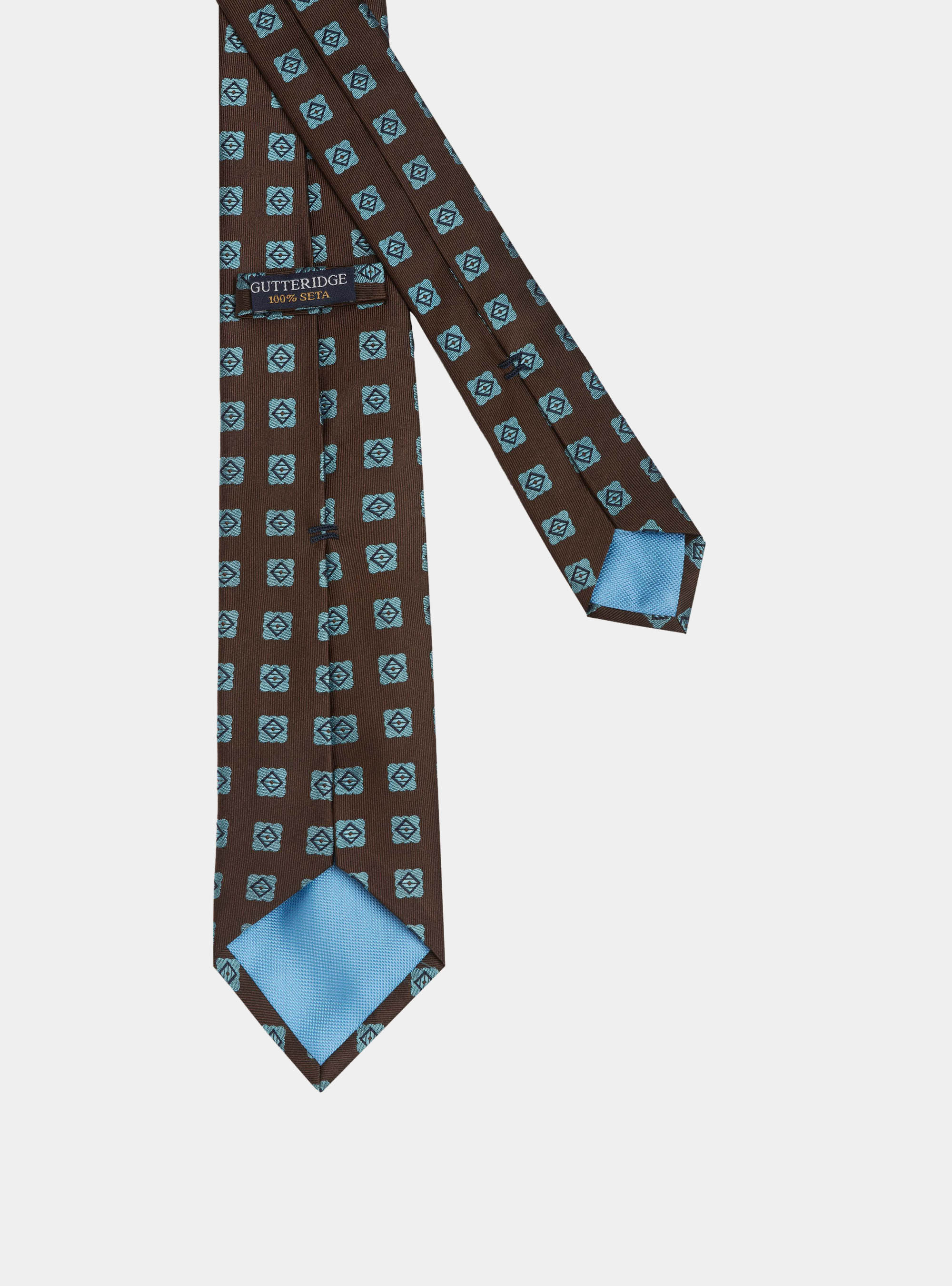 Silk patterned tie, MARRONE 0508C