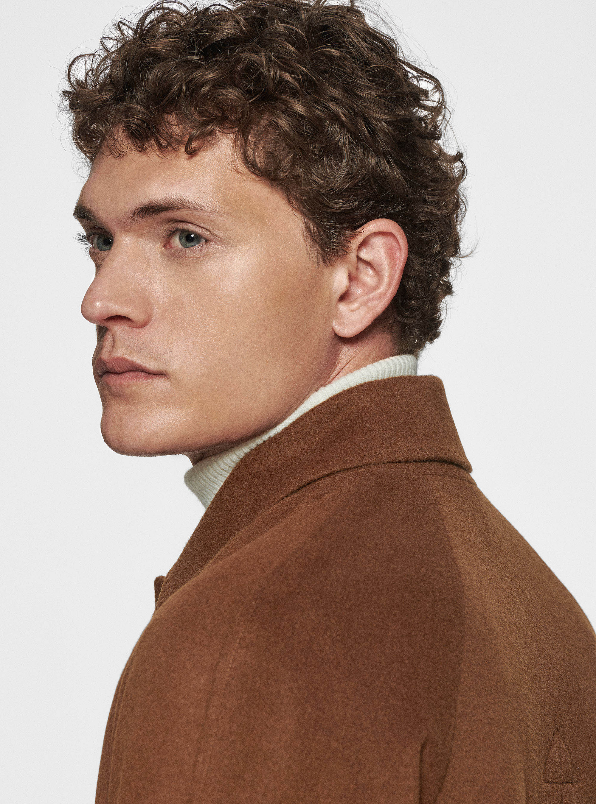 Soprabito in lana e cashmere, TABACCO