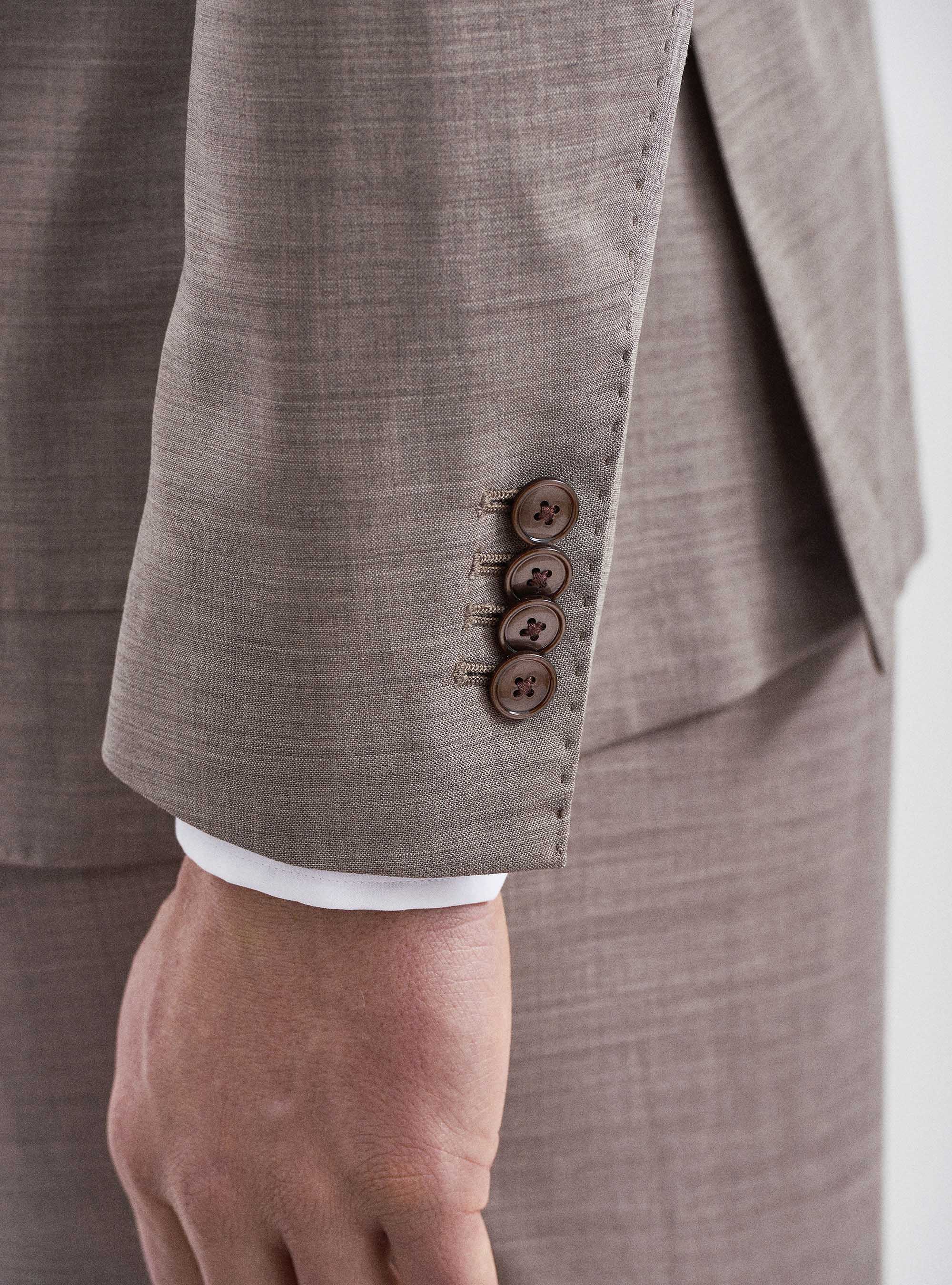 Giacca per abito in lana travel, ECRU