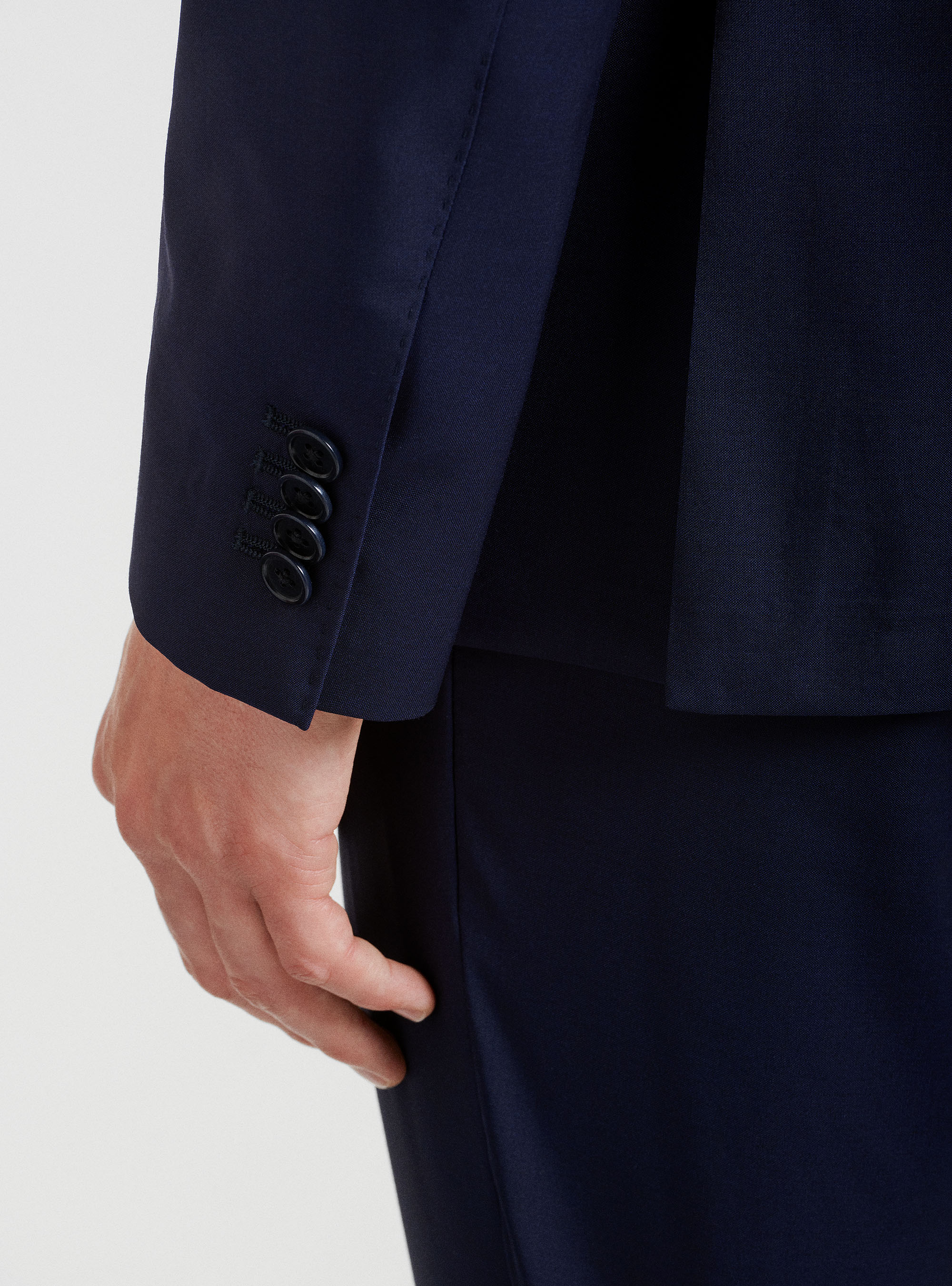 Veste de costume en pure laine superfine 130's Reda, BLEU MARINE