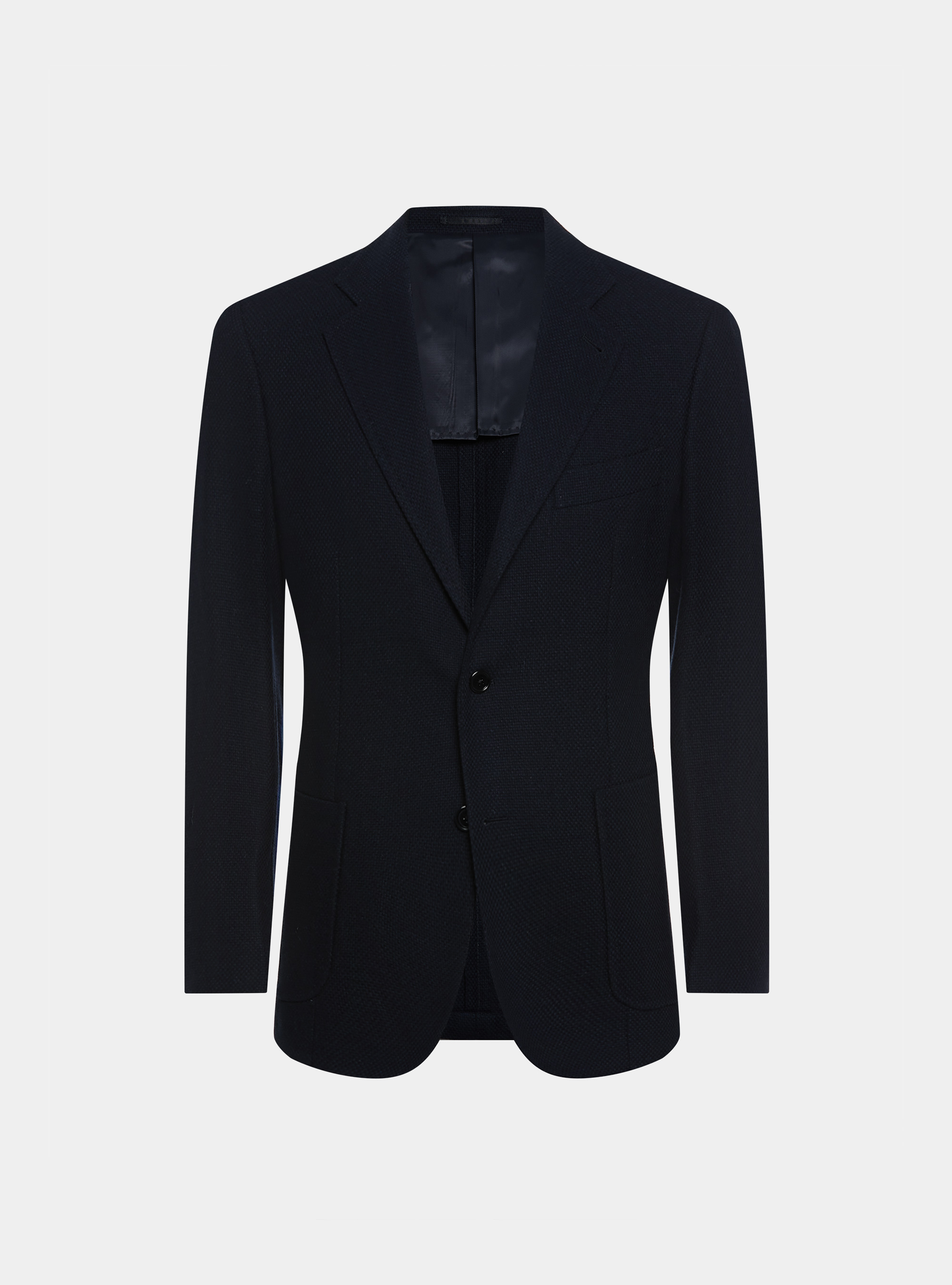 Giacca hopsack in lana cotone e cashmere, BLU NAVY