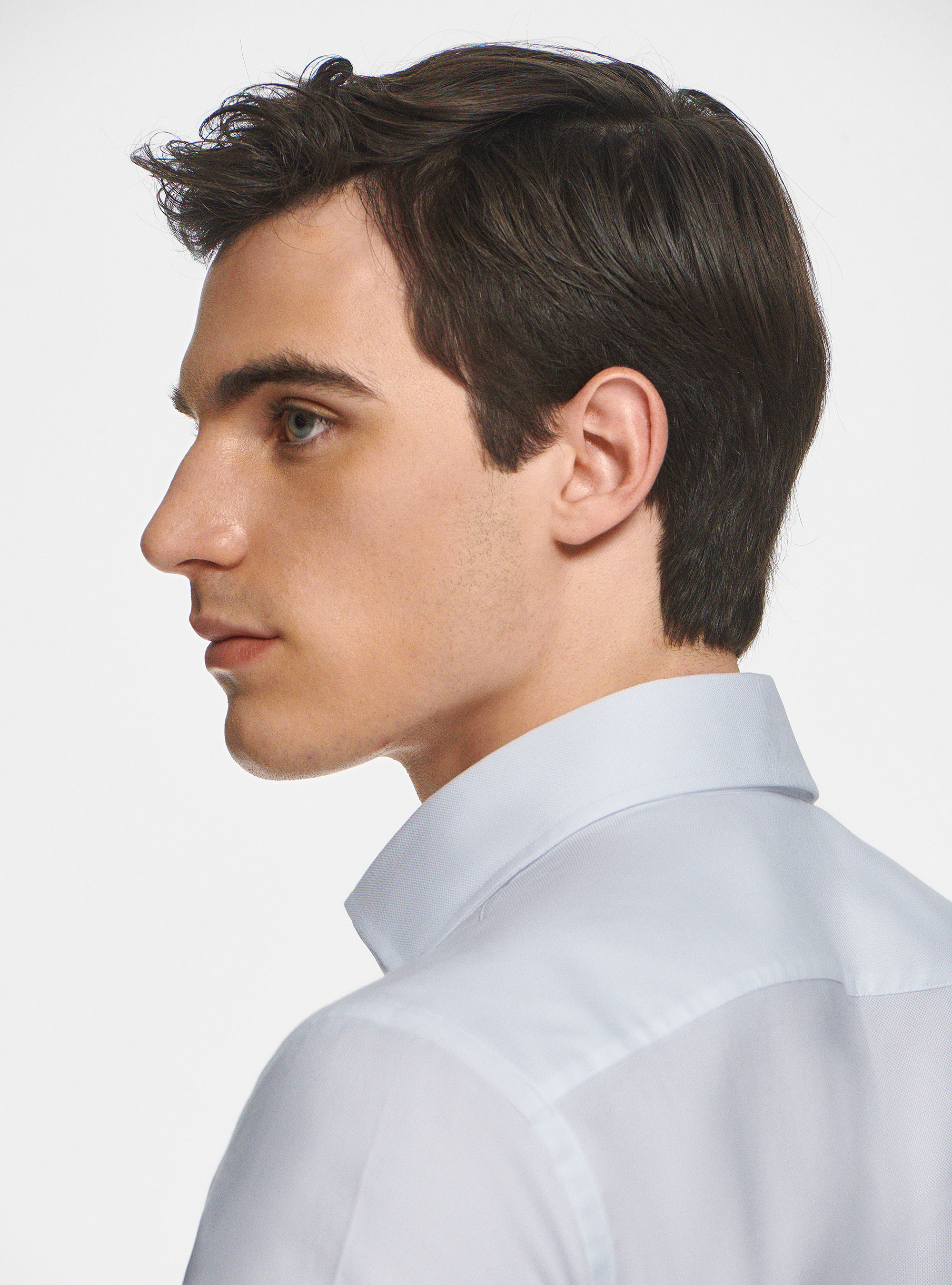 Camicia in cotone oxford, BIANCO