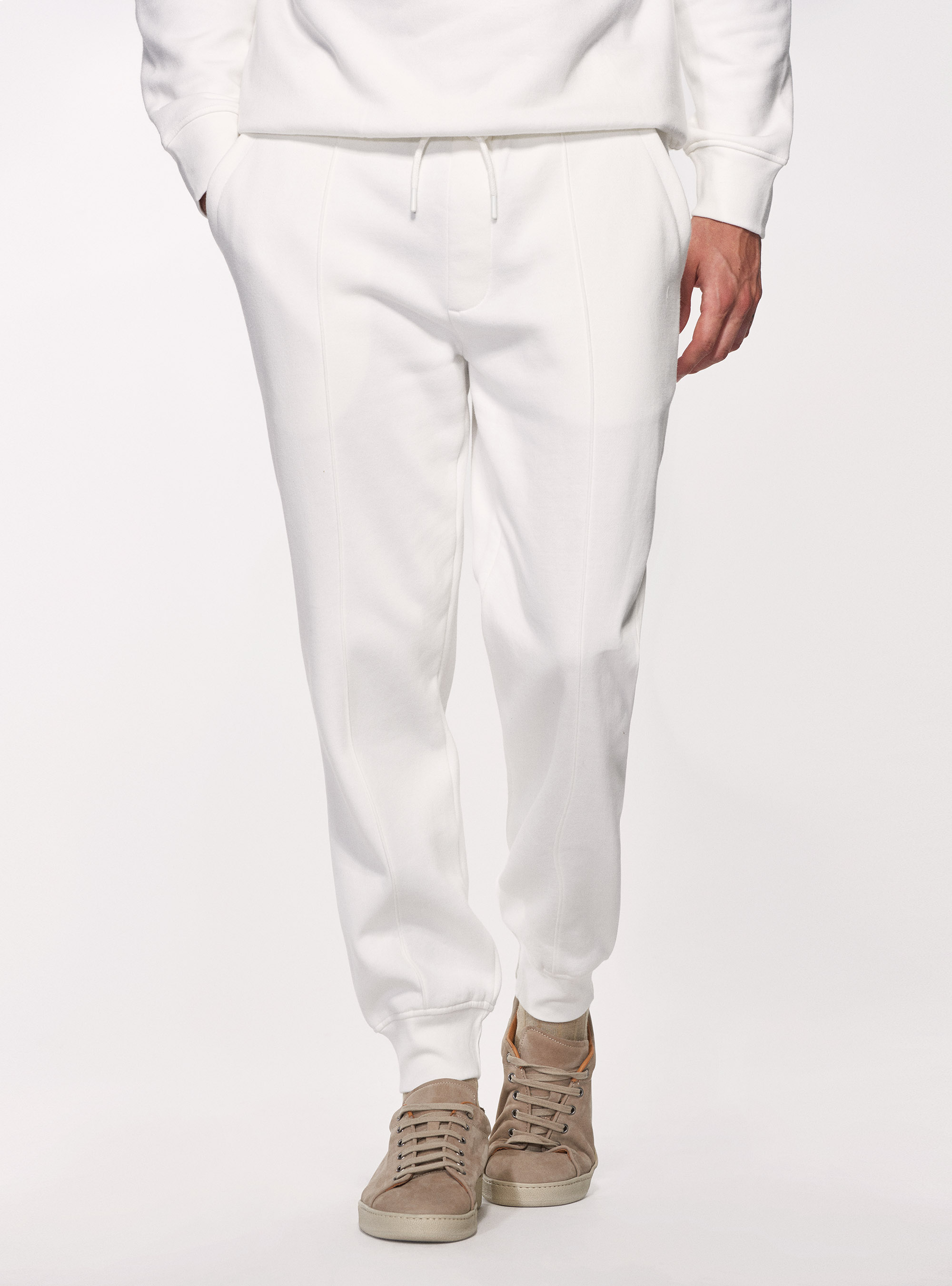 Pantaloni in felpa di misto cotone con fondo elastico