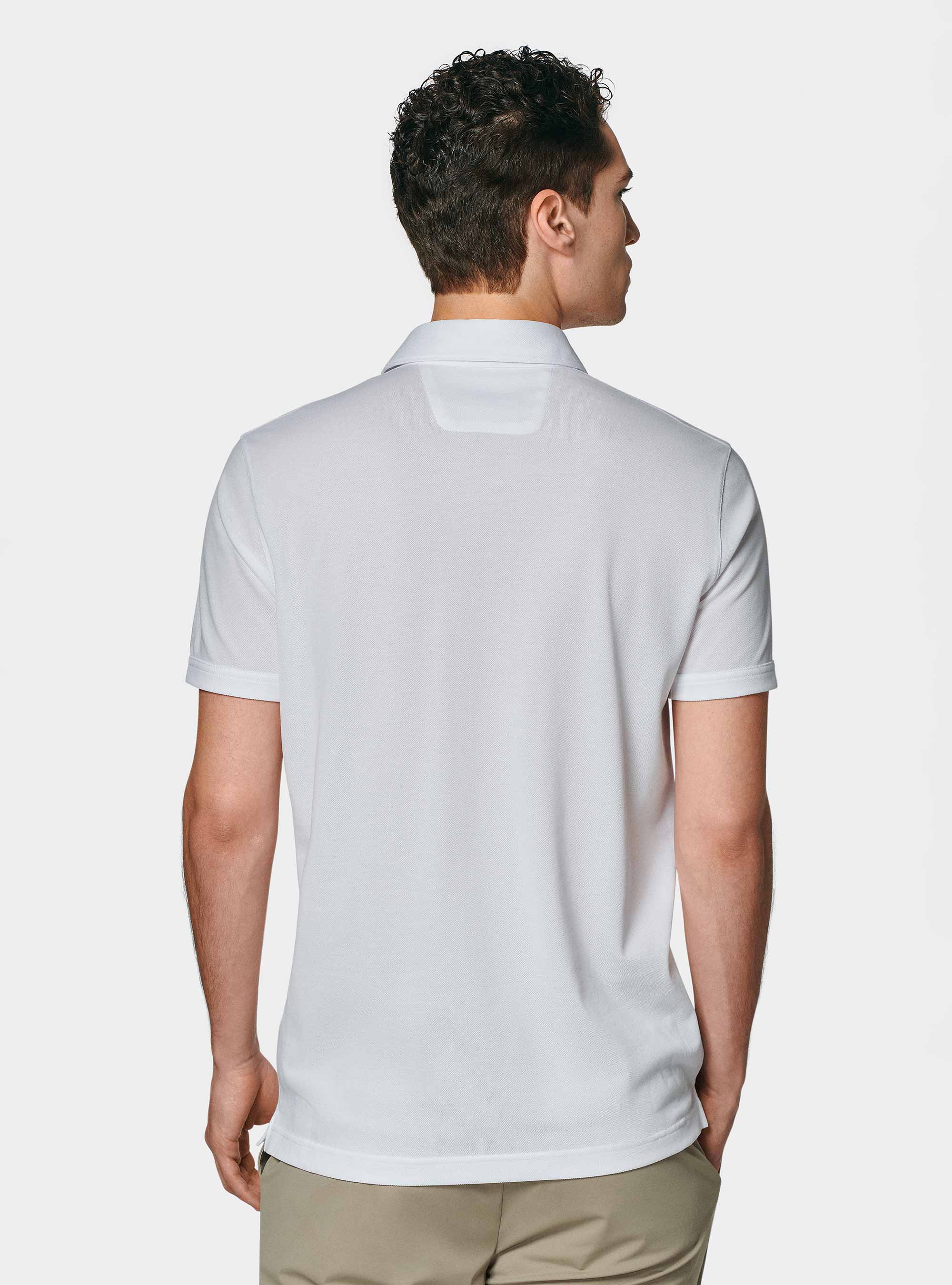 Polo en piqu&eacute; extensible GT01, BLANC