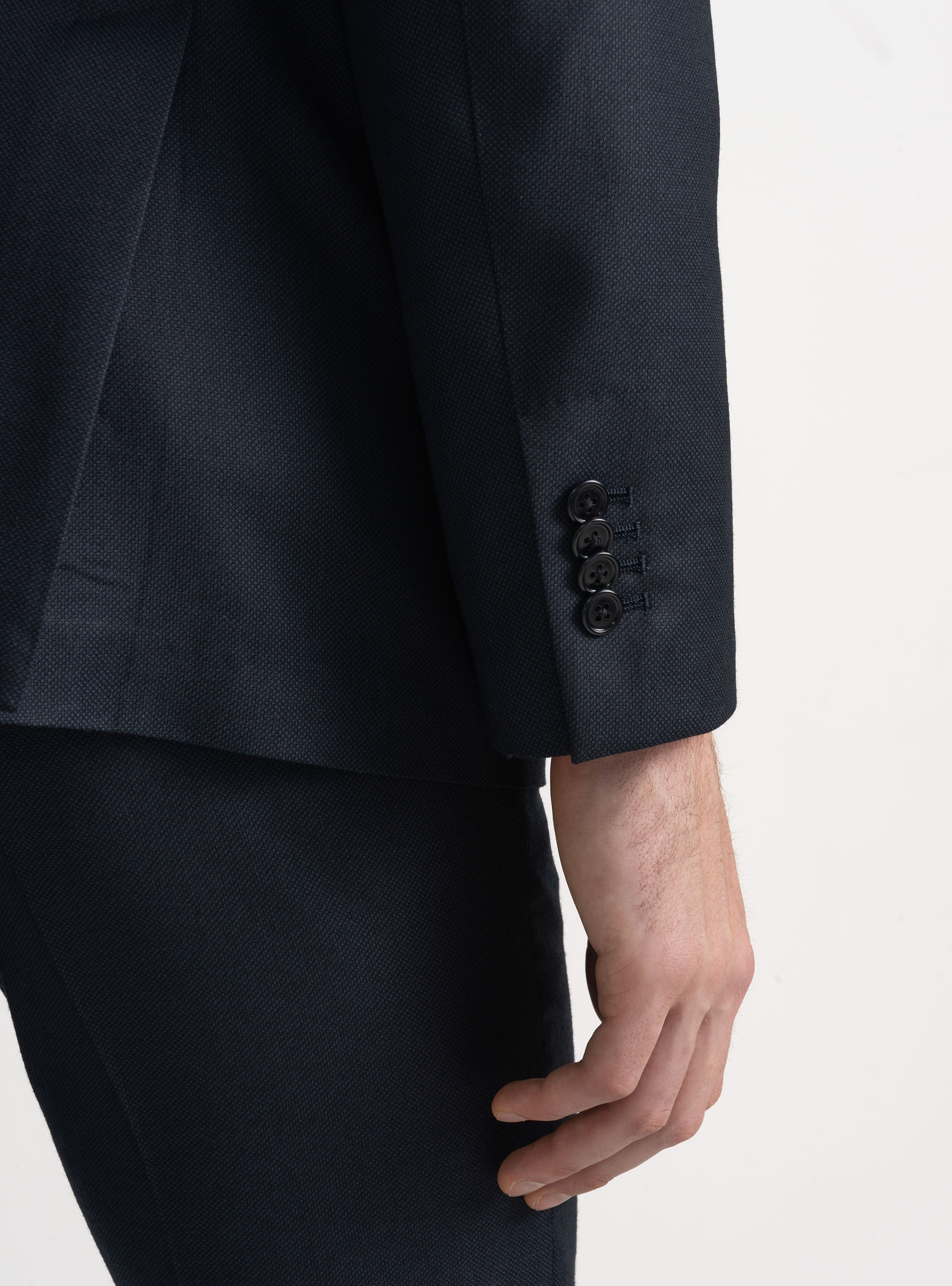 Giacca per abito in lana occhio di pernice Vitale Barberis Canonico, BLU NAVY