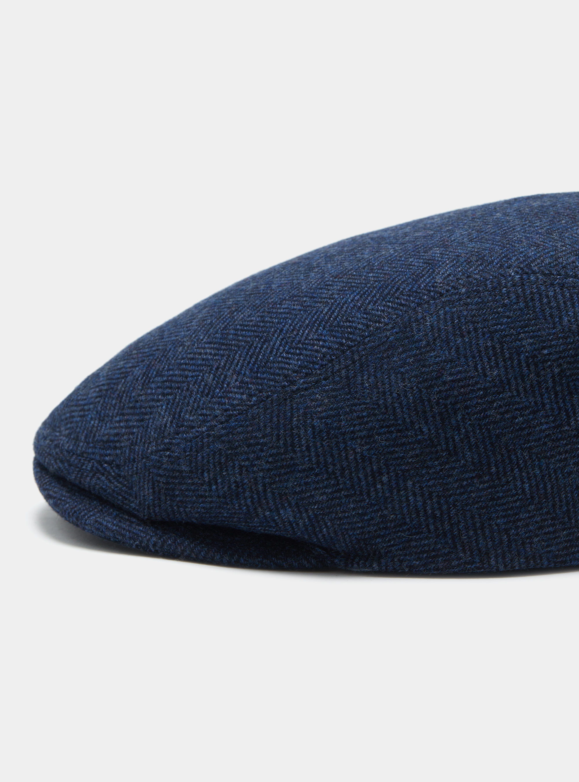 Coppola spigata in pura lana vergine e cashmere, BLU NAVY