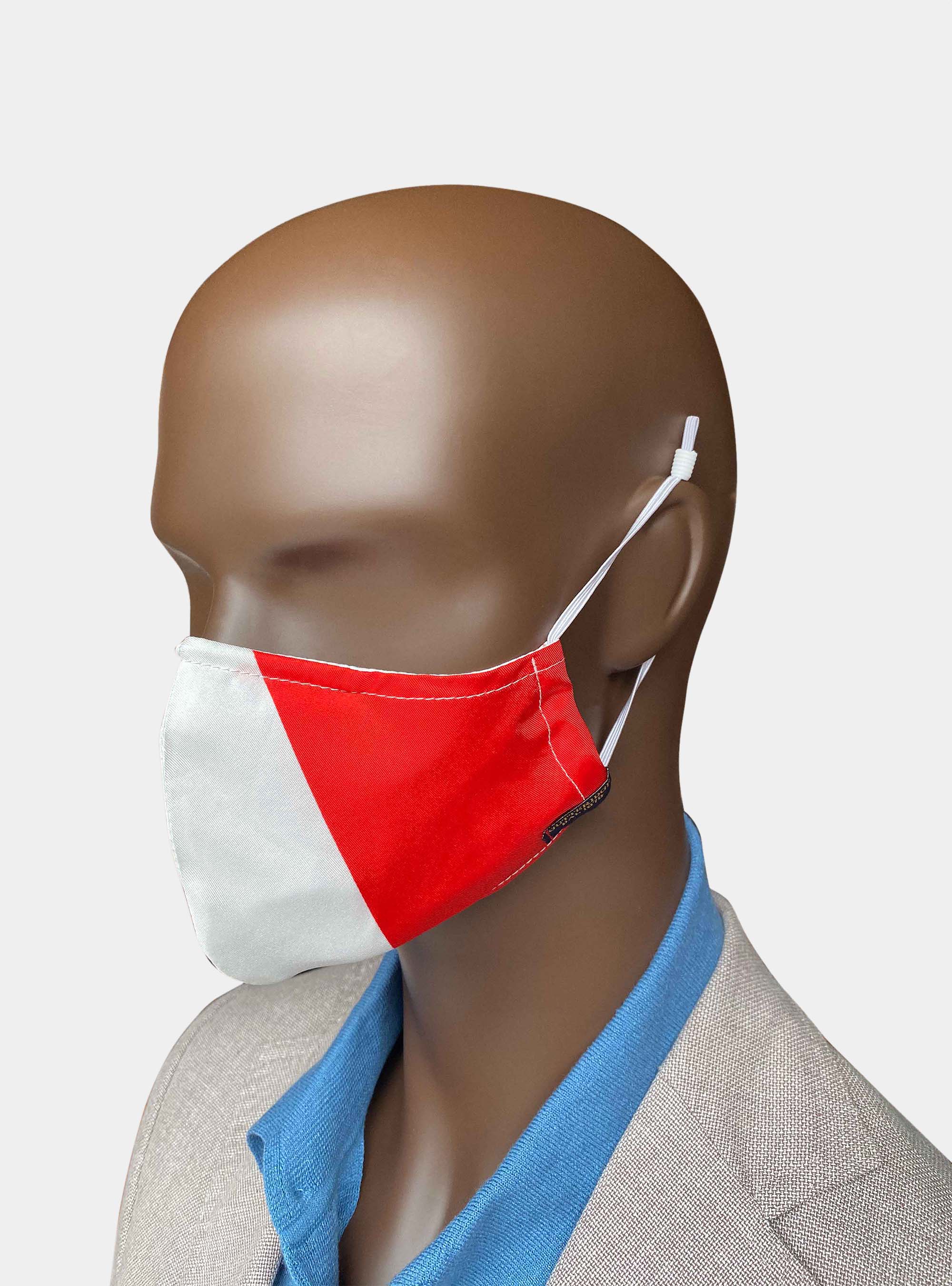 Italian flag mask cover, WHITE