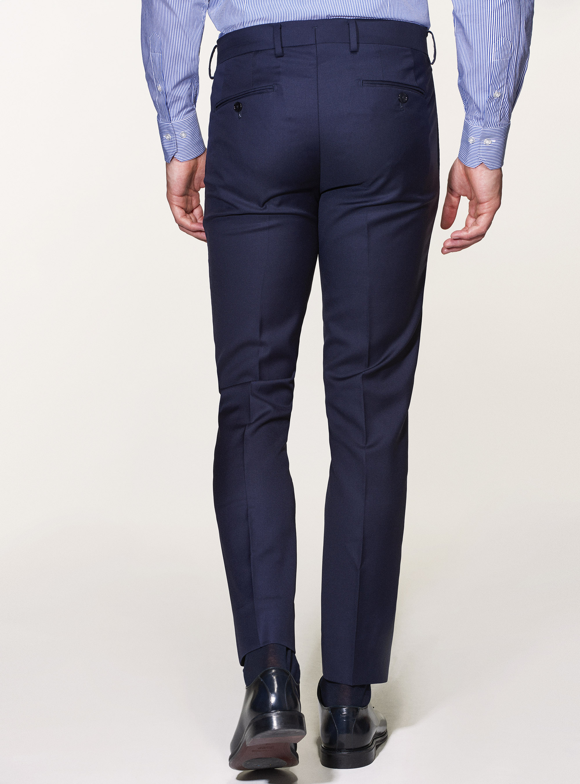 Pantaloni per abito in pura lana superfine 110's Vitale Barberis Canonico, BLU NAVY