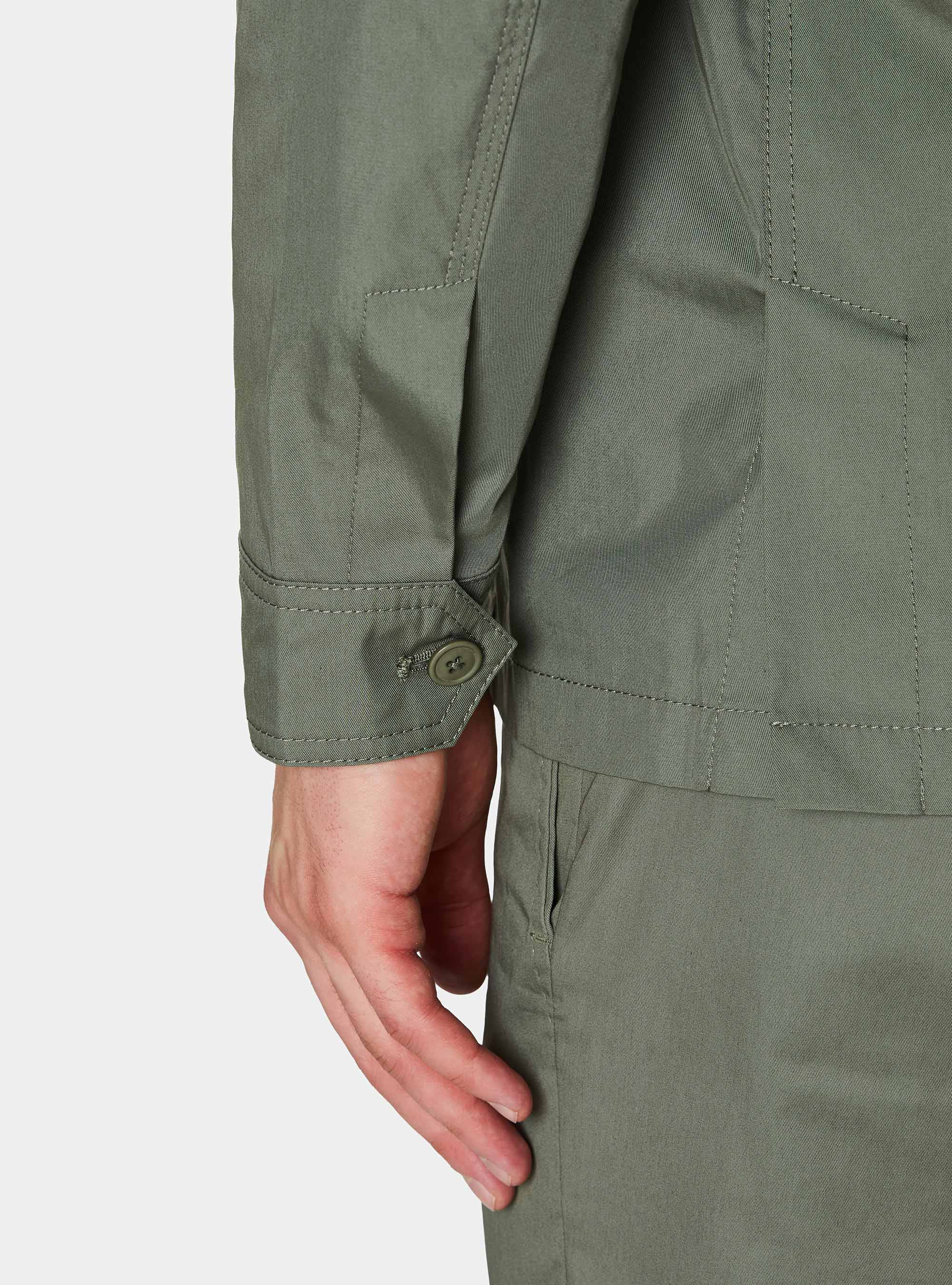 Field jacket in twill de algod&oacute;n y lino, SALVIA 0602C