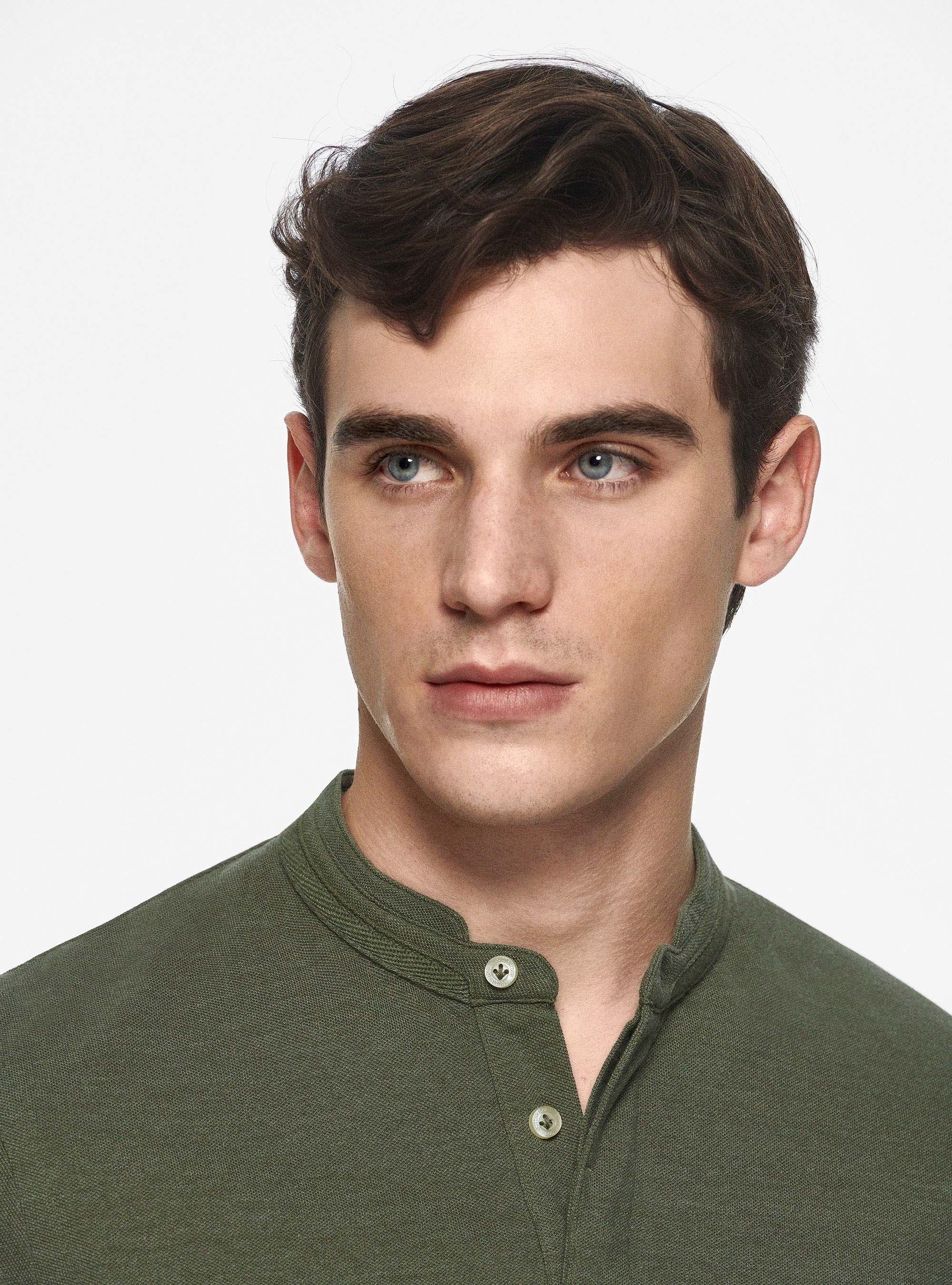 Polo coreana in piquet, SALVIA 0602C