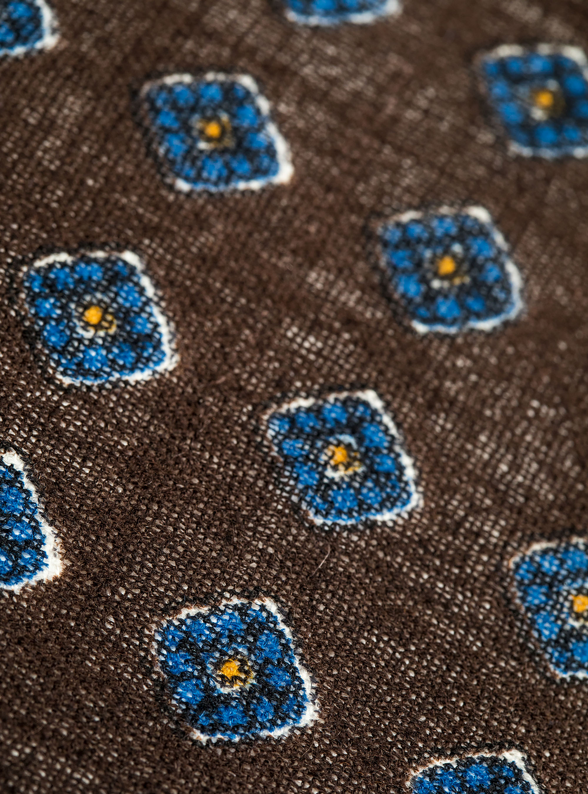 Sciarpa stampata 100% lana, BROWN