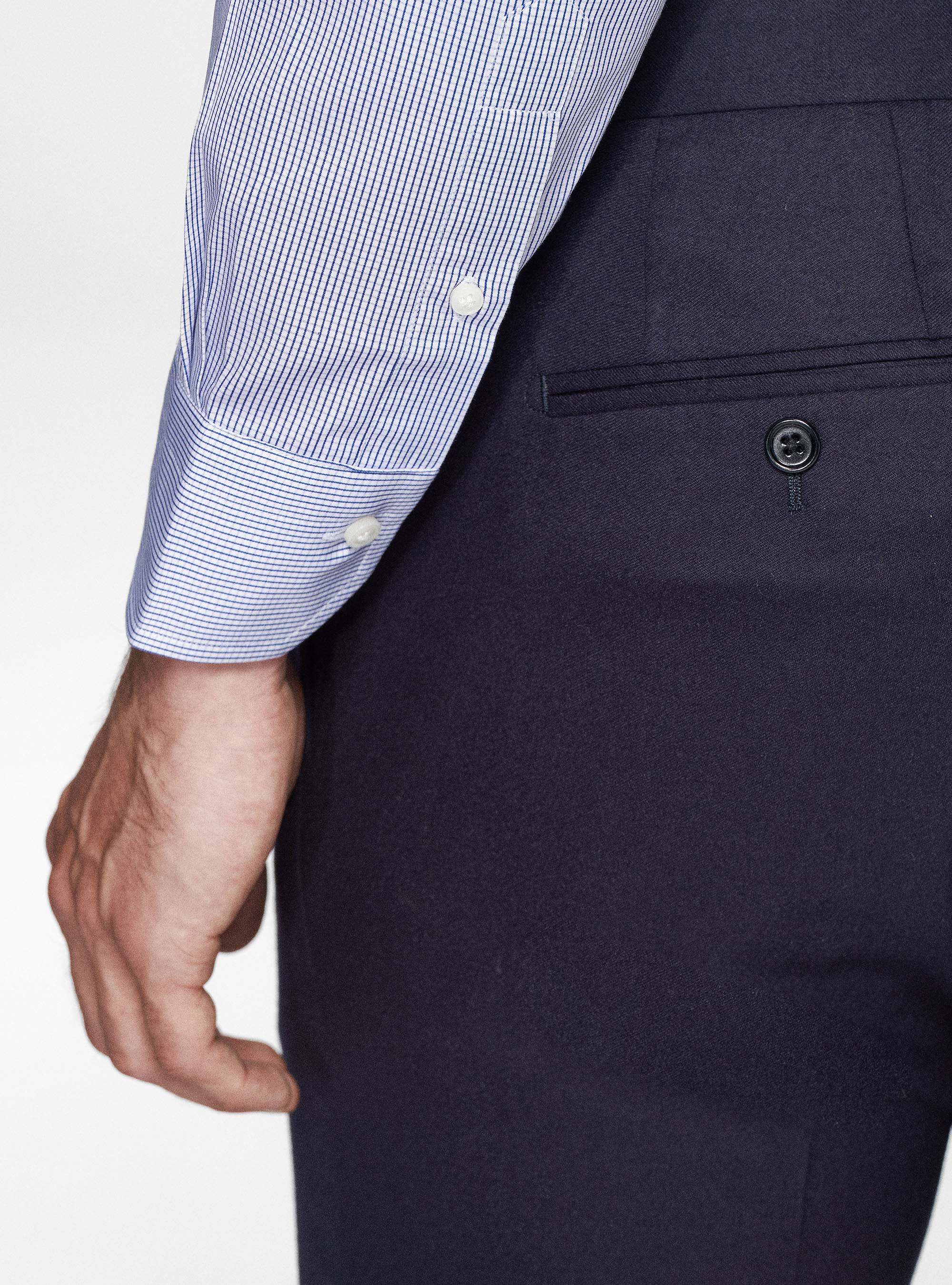Pure cotton checked shirt, BLUE