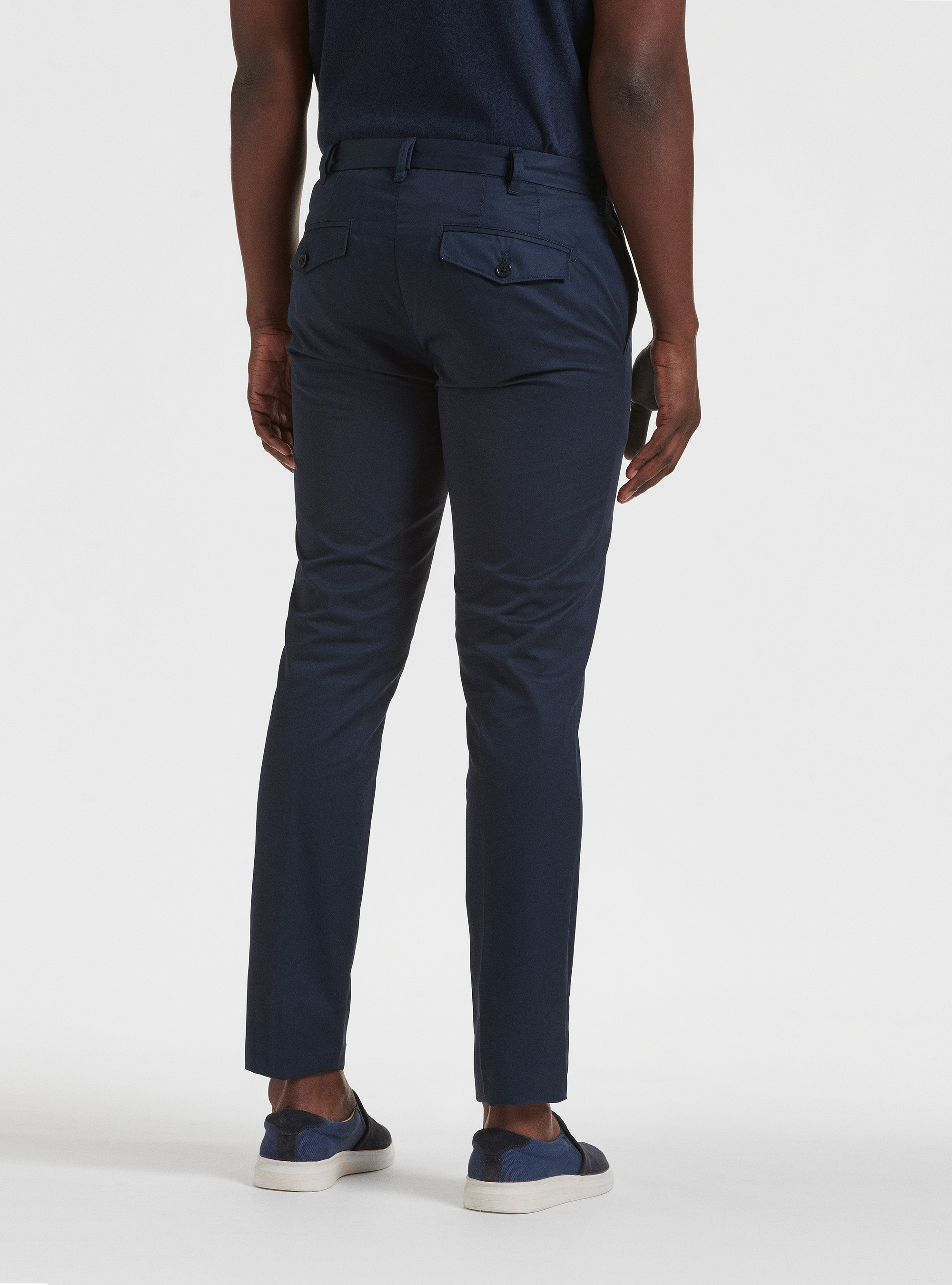 Pantaloni slim fit in twill leggero, BLU NAVY