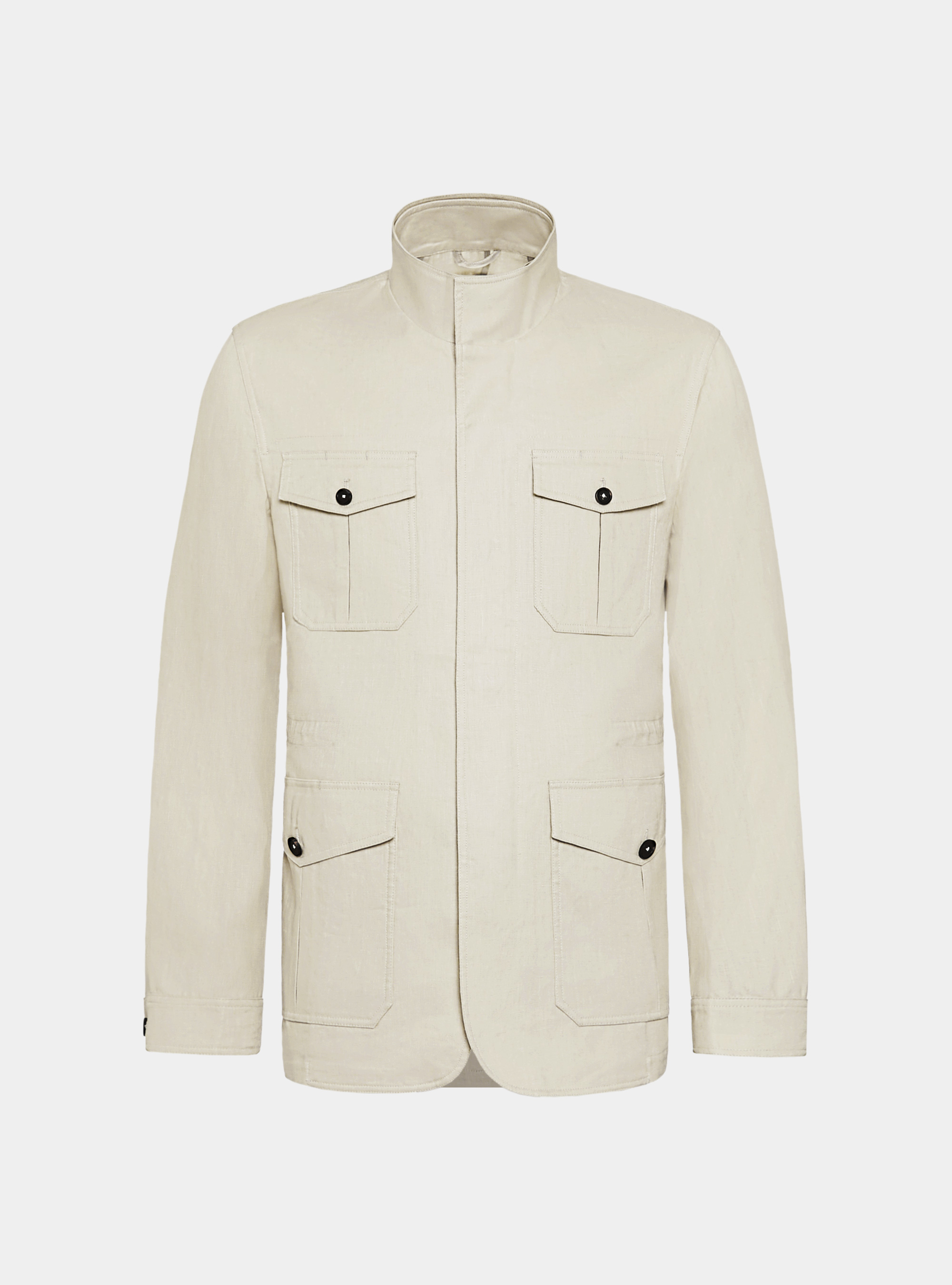 Field jacket in pure linen, ECRU
