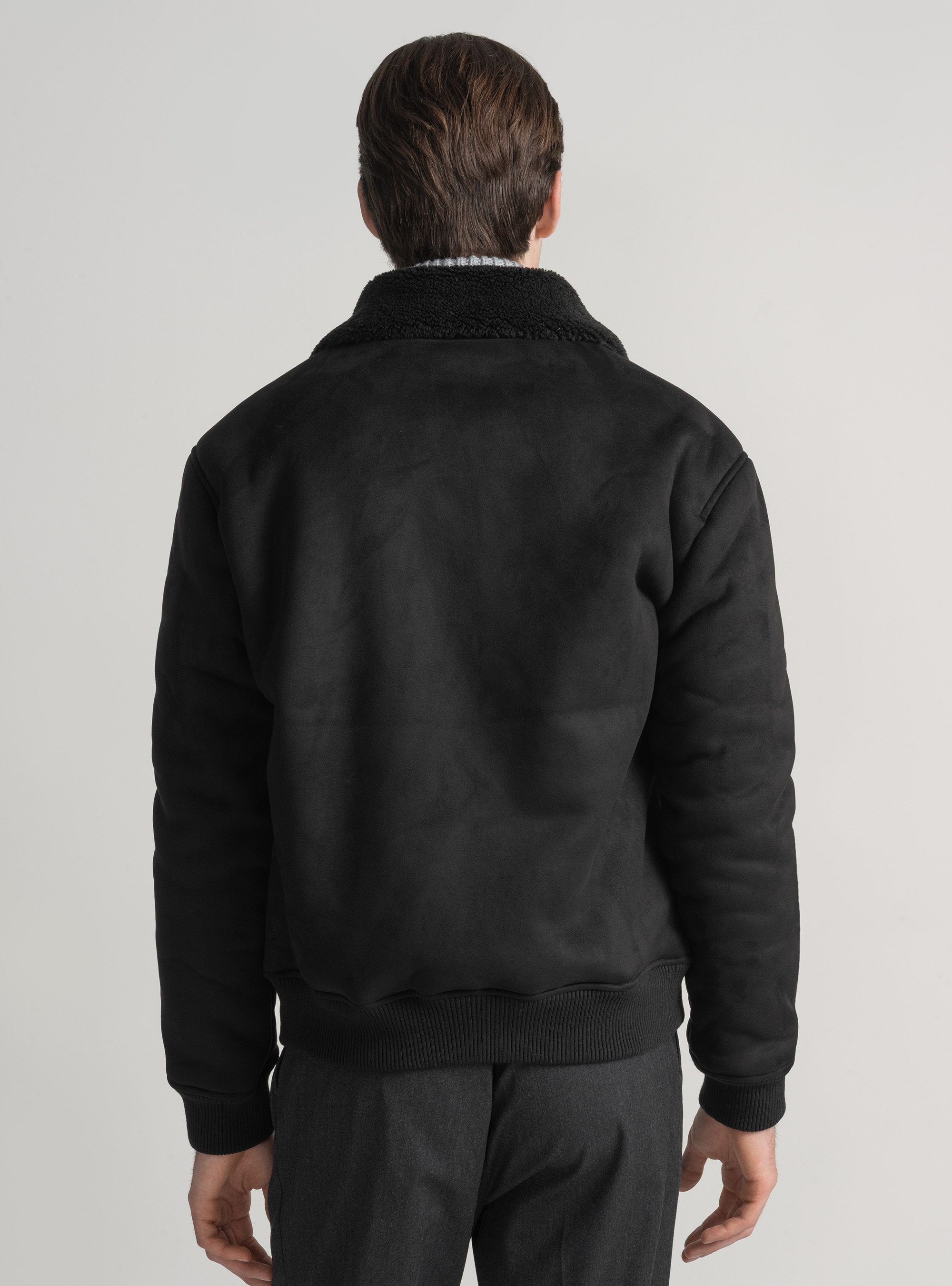 Montone effetto suede, NERO