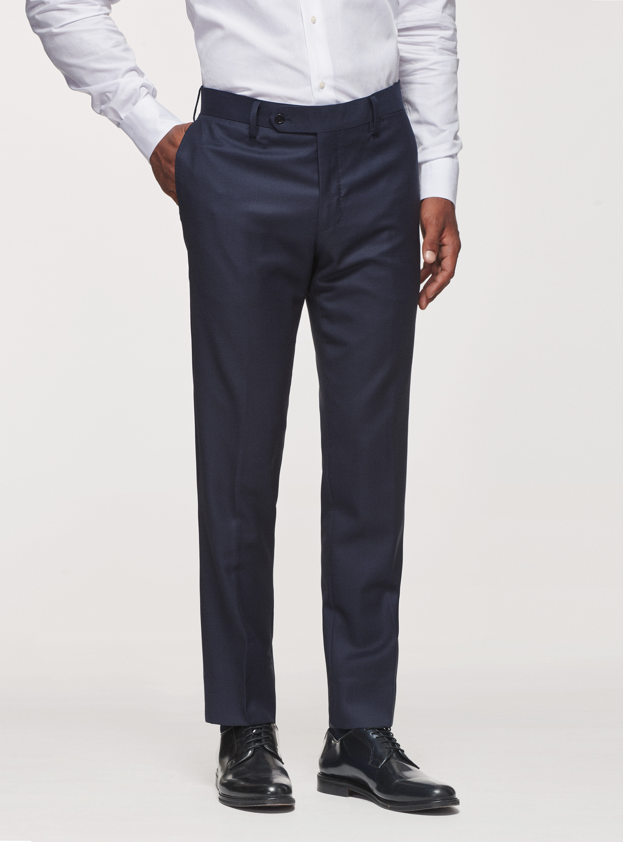 Pantaloni occhio di pernice in pura lana