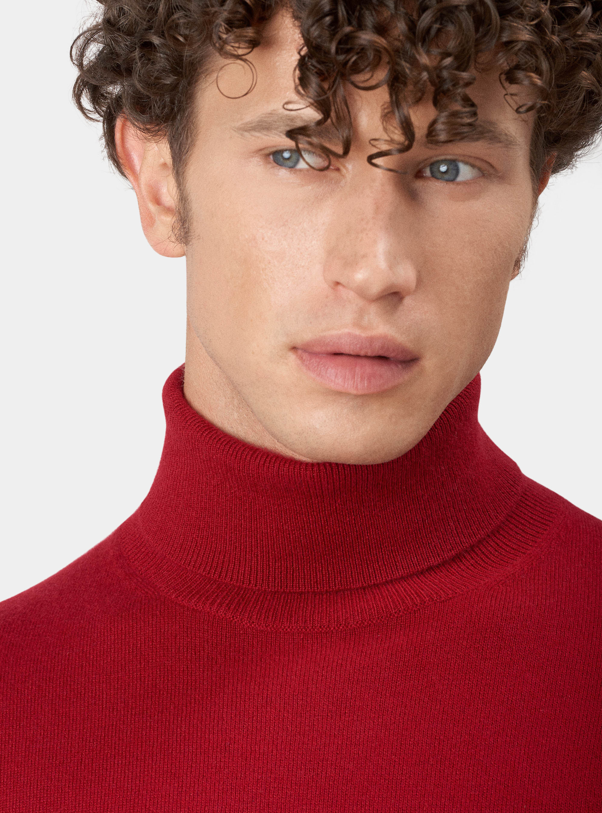 Pull col roulé 100% cachemire, ROUGE