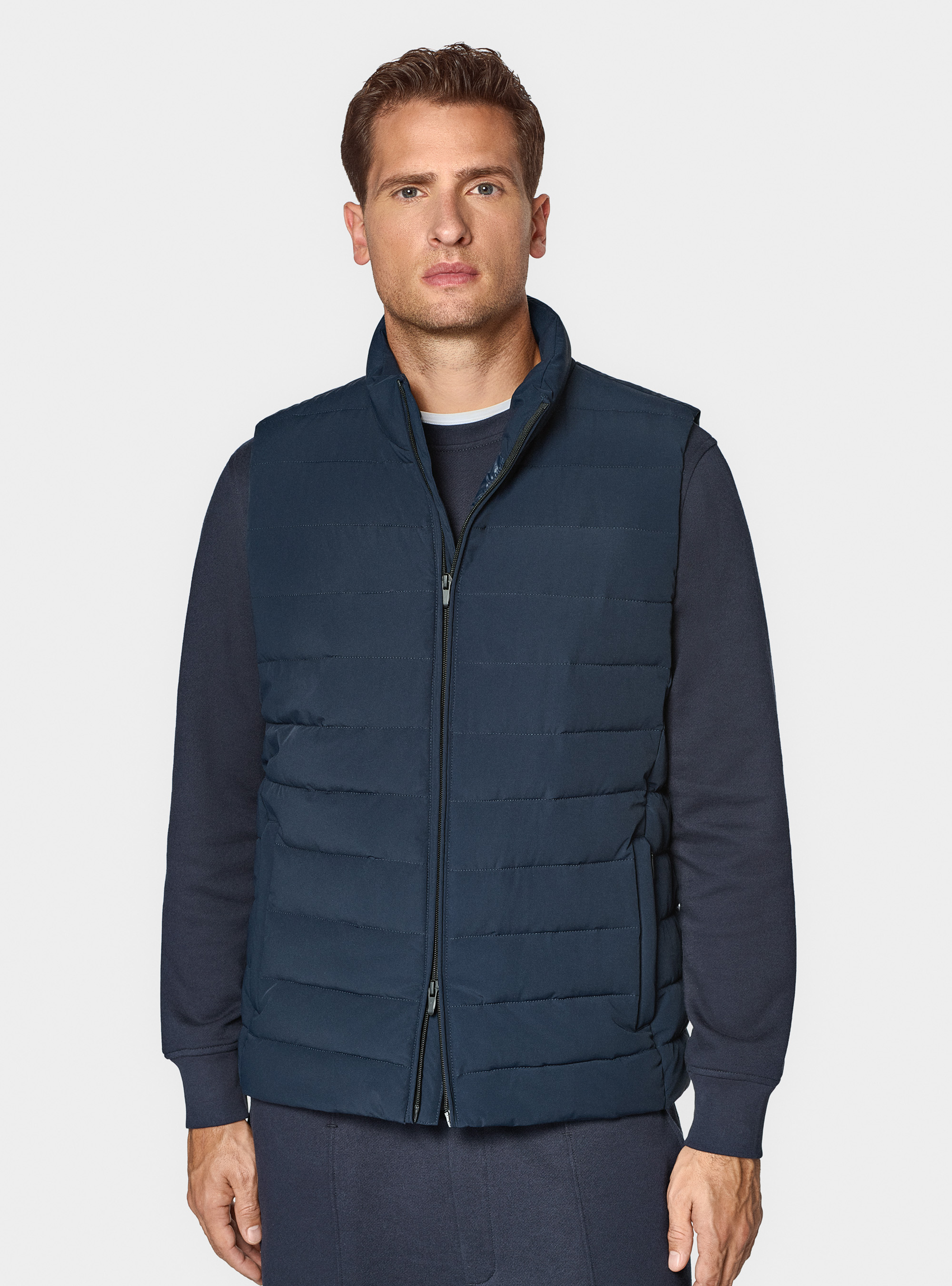 Quilted sleeveless, NAVY BLUE