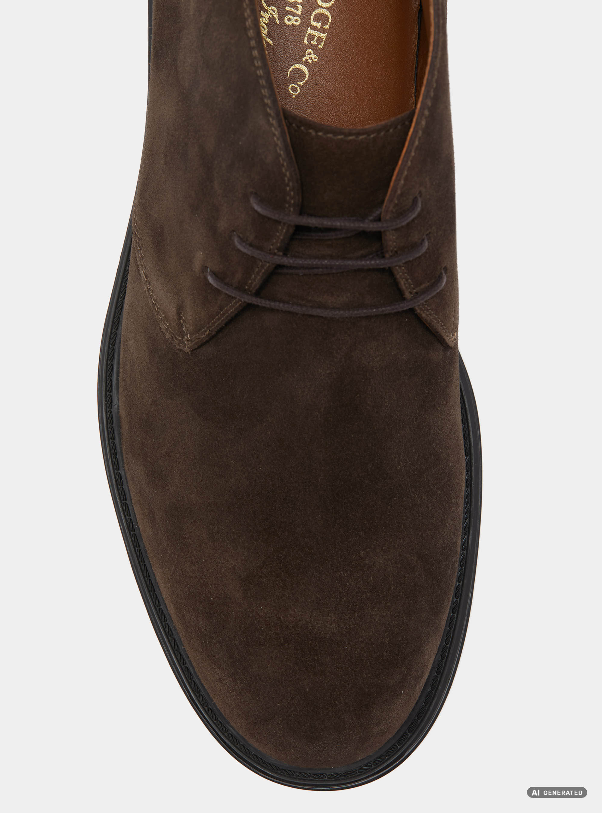 Polacchino in suede con suola in gomma, BROWN