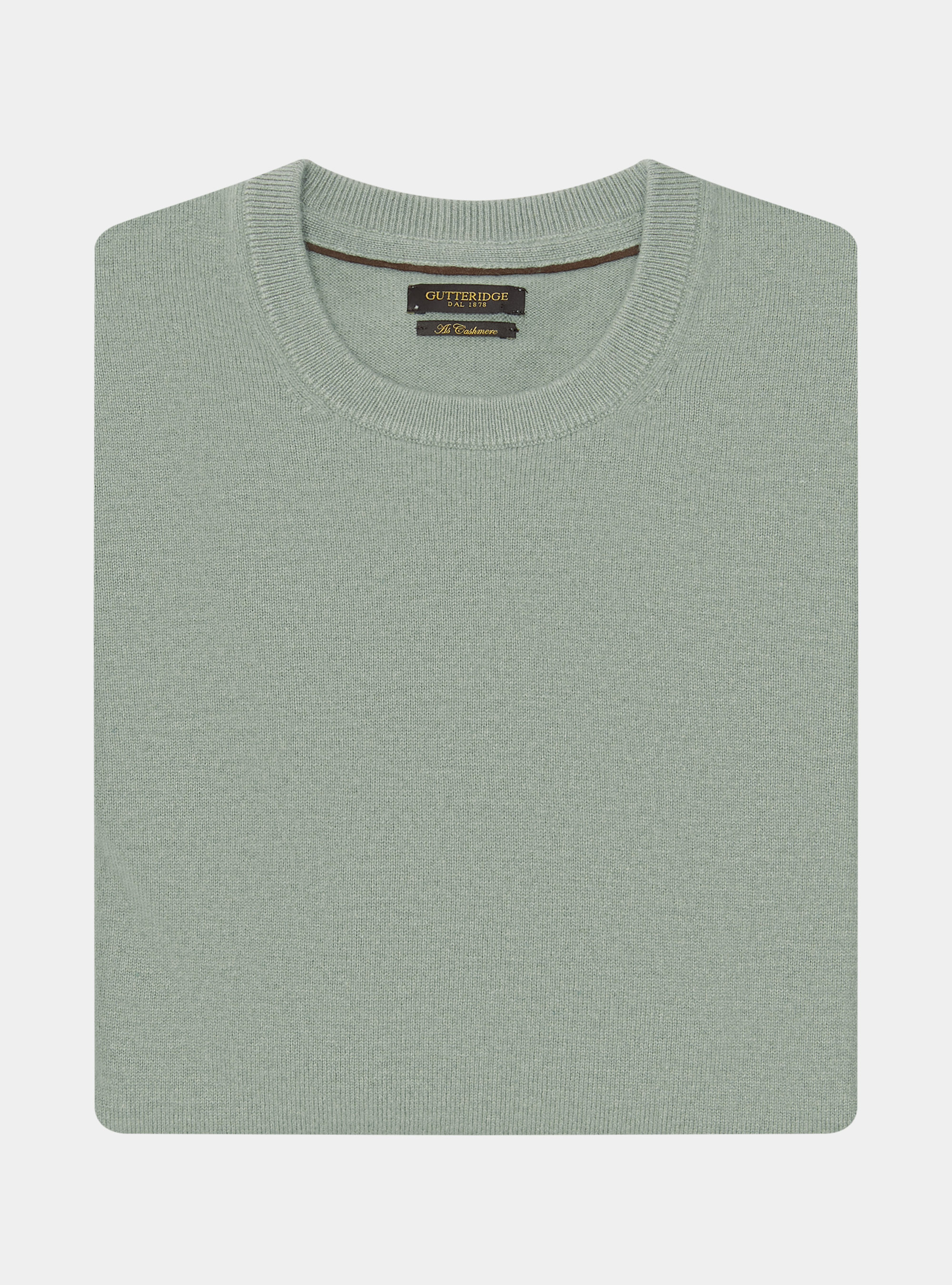 Maglia girocollo in lambswool e cashmere, VERDE GIADA 0655C