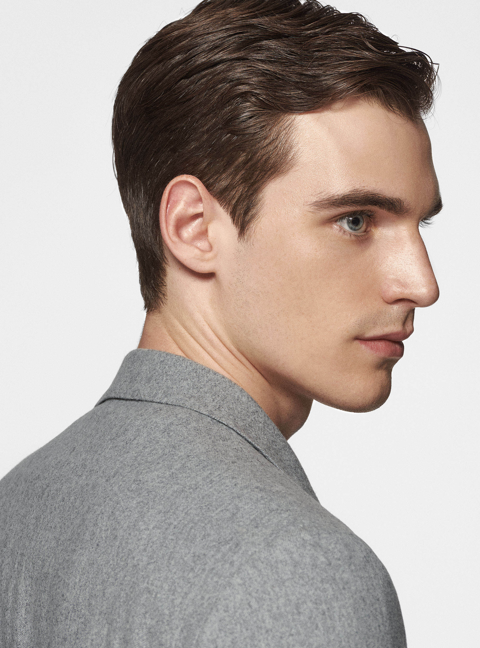 Veste en flanelle Duemilagori, GRIS CLAIR MÃ LANGÃ