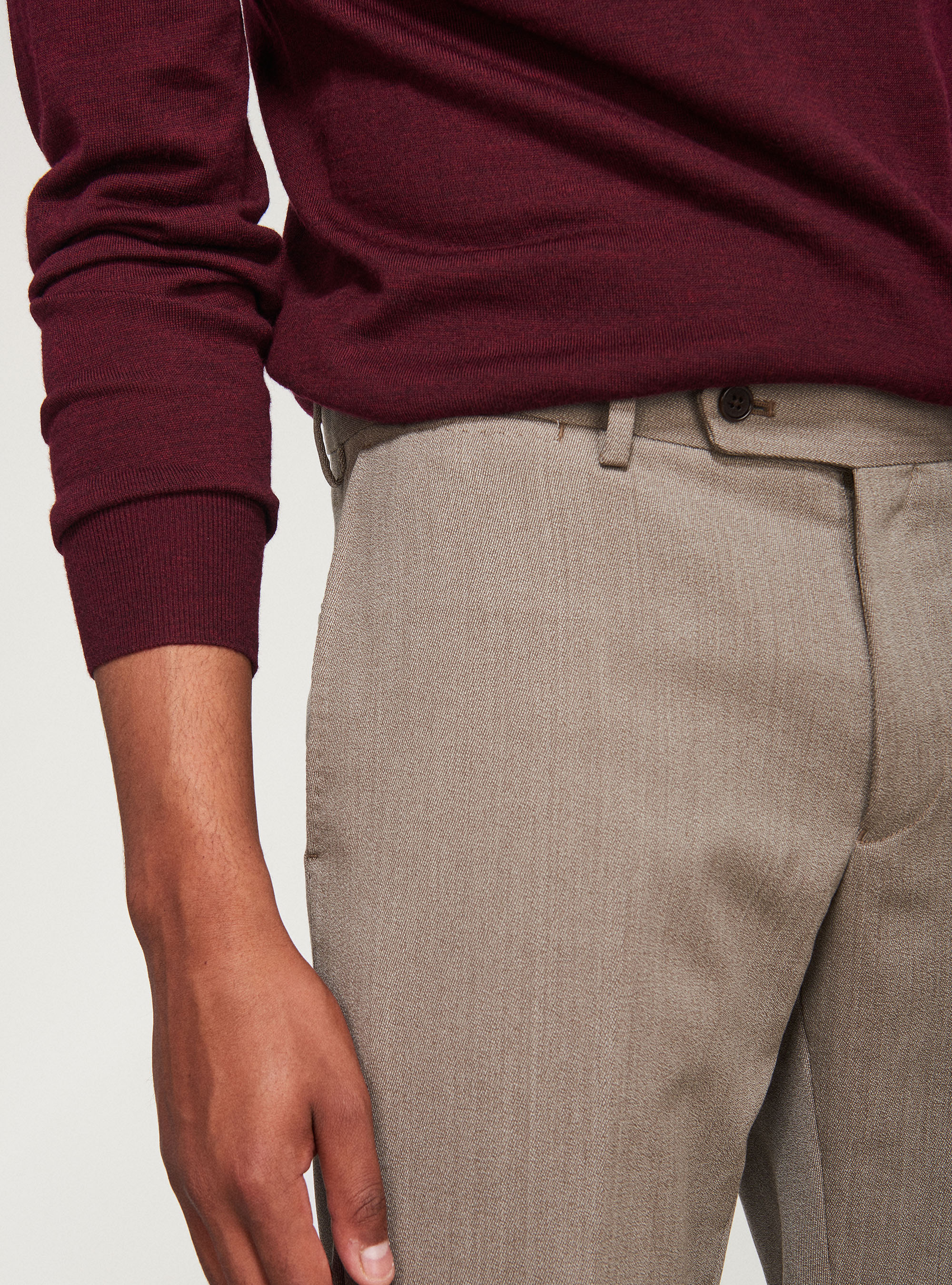 Pantaloni per abito in lana, ECRU