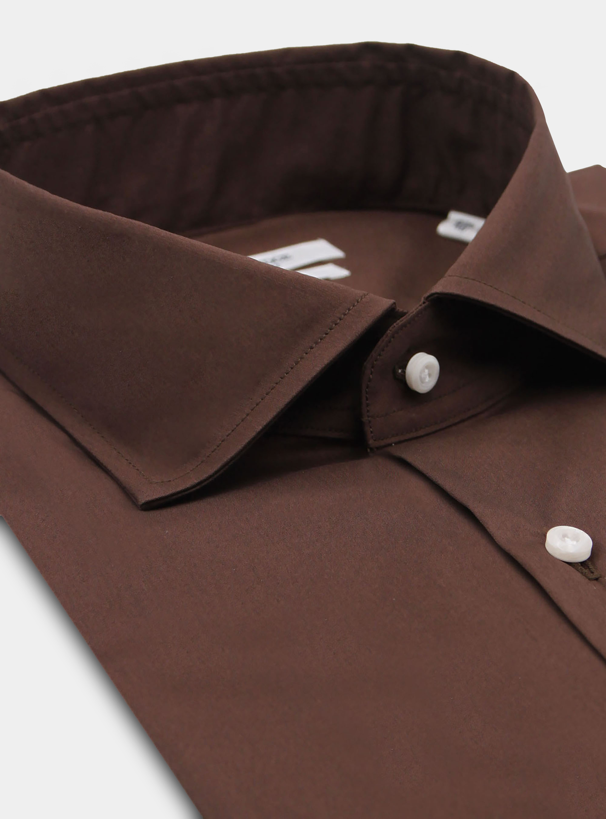 Stretch cotton shirt, MARRONE 0507C