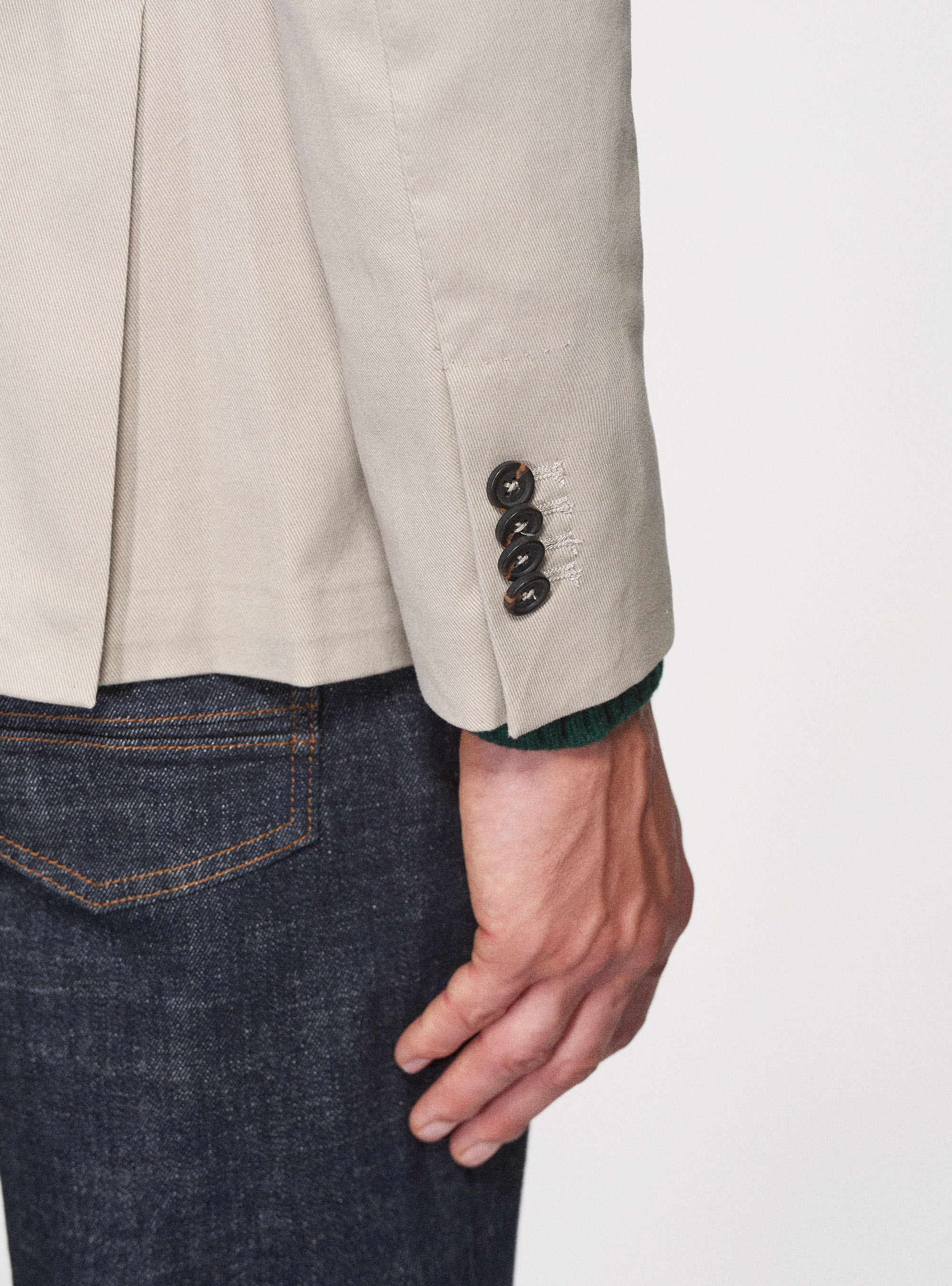 Giacca in cotone smerigliato, ECRU