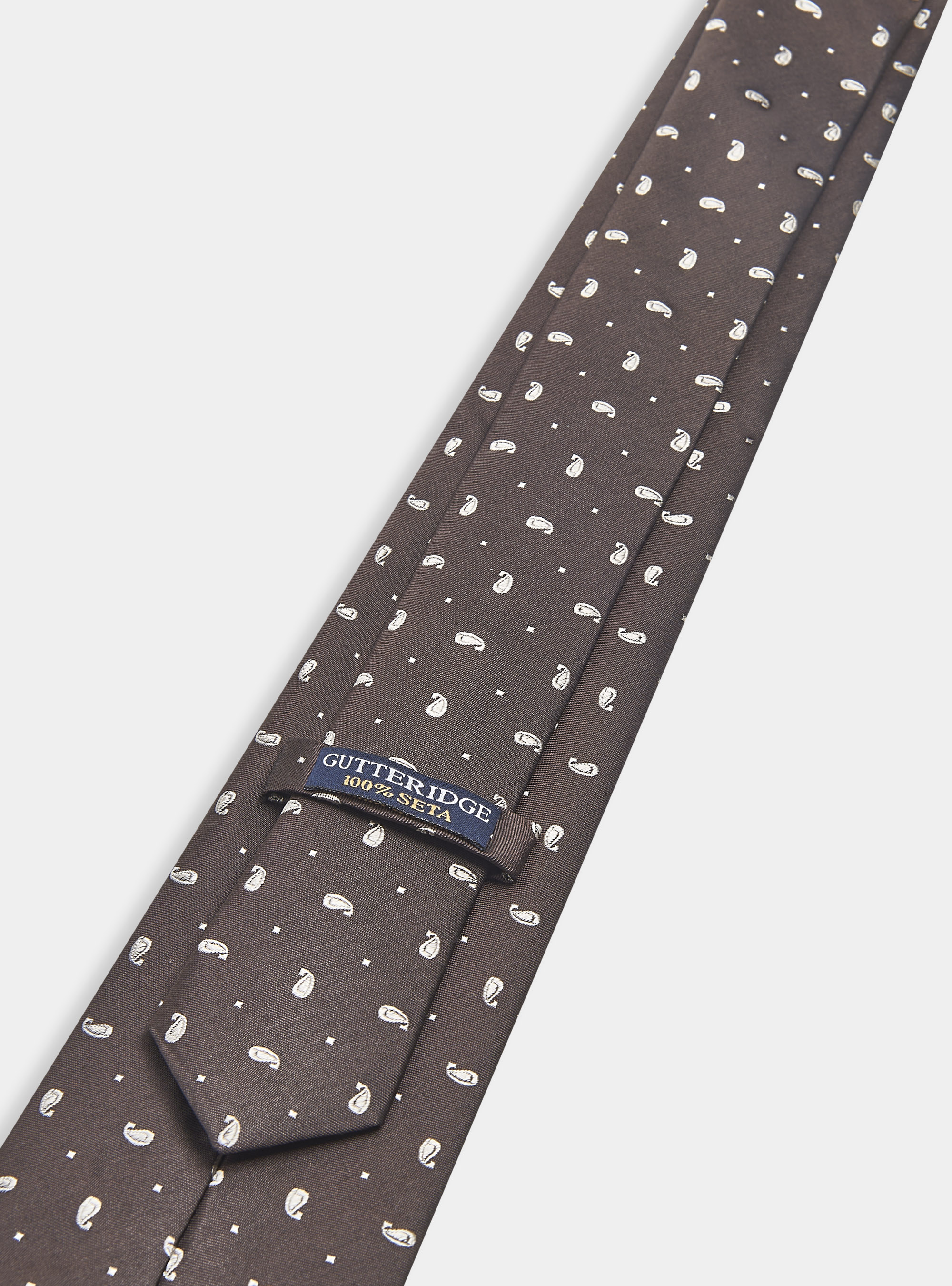Corbata de seda jacquard, BROWN/ECRU B093