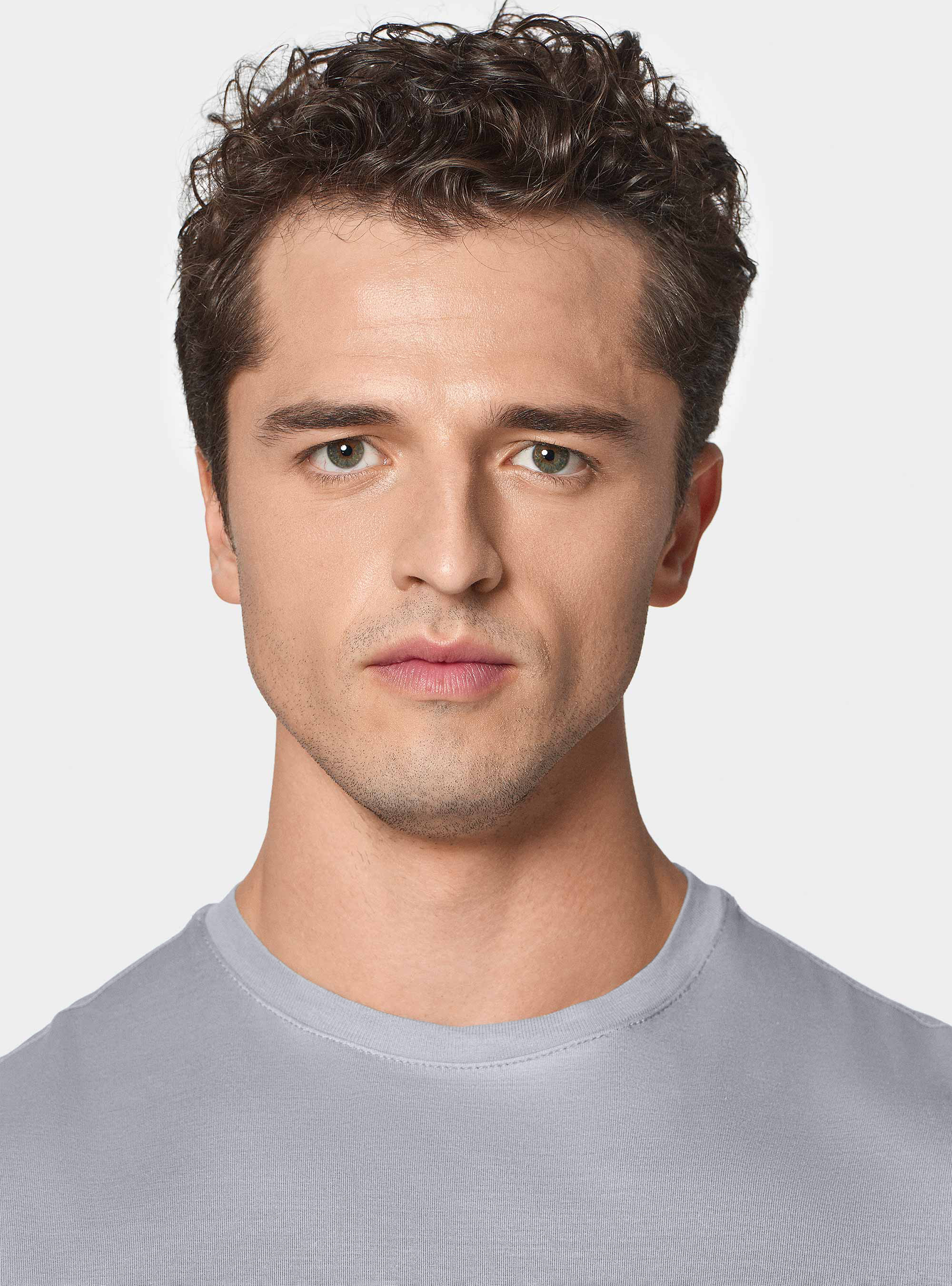 Camiseta de manga corta en hilo de Escocia, GRIS MARENGO