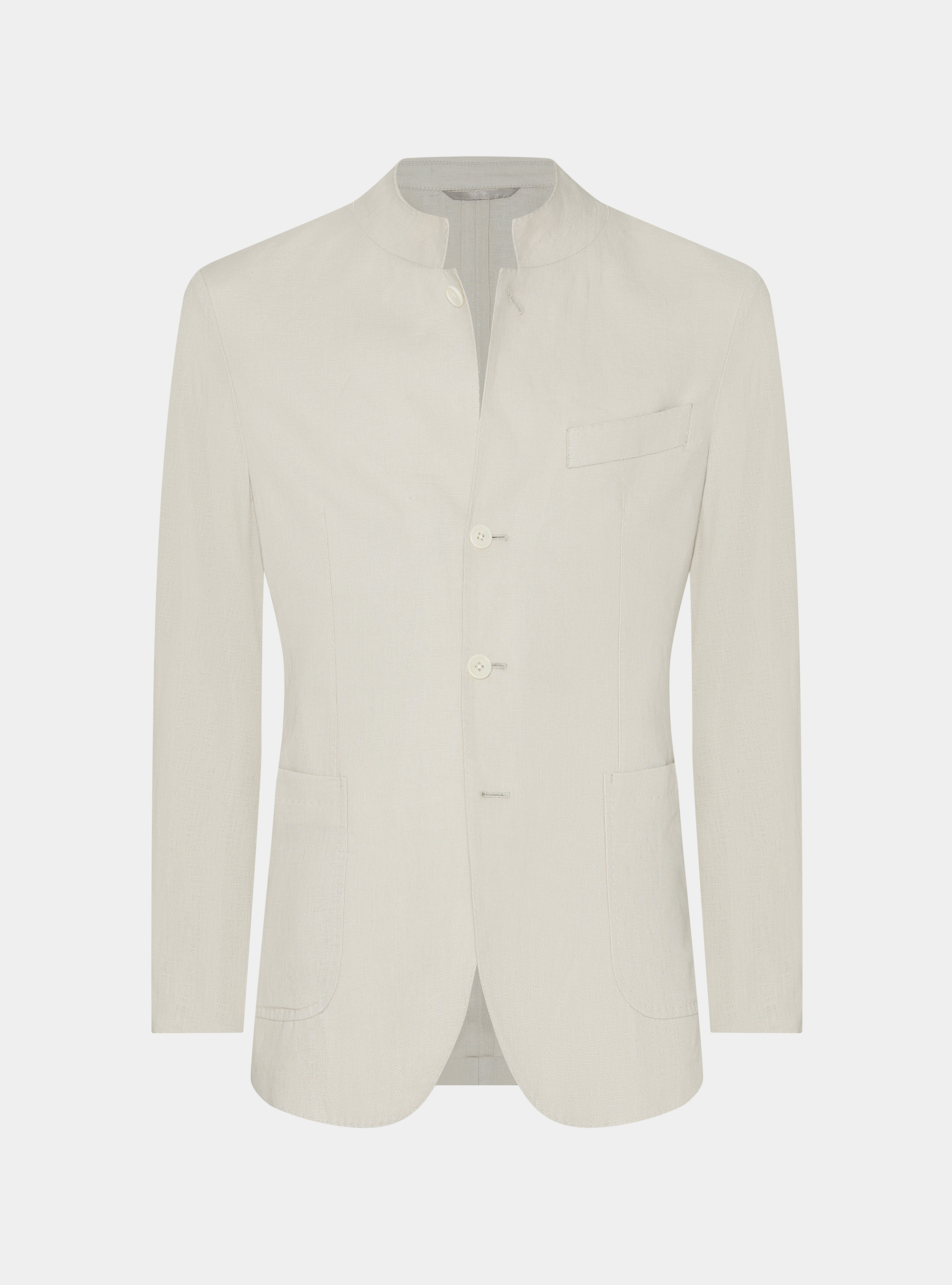 Korean blazer in pure linen, ECRU