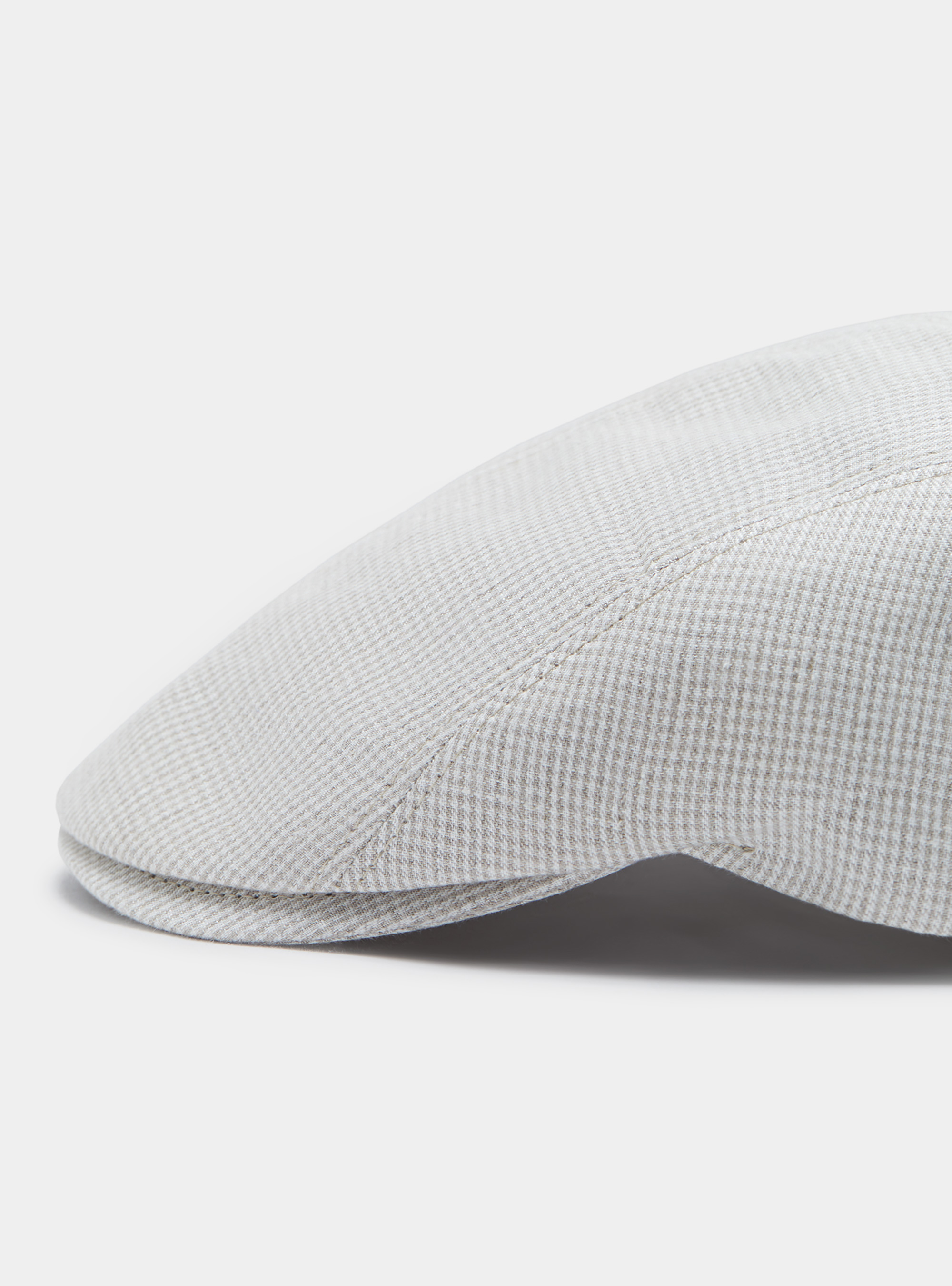 Coppola in puro lino pied de poule, SABBIA