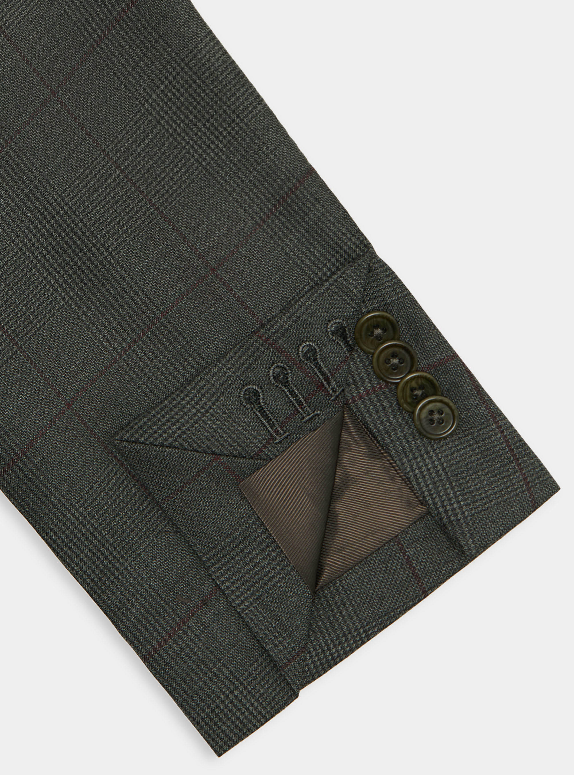 Americana en pura lana estampada, VERDE