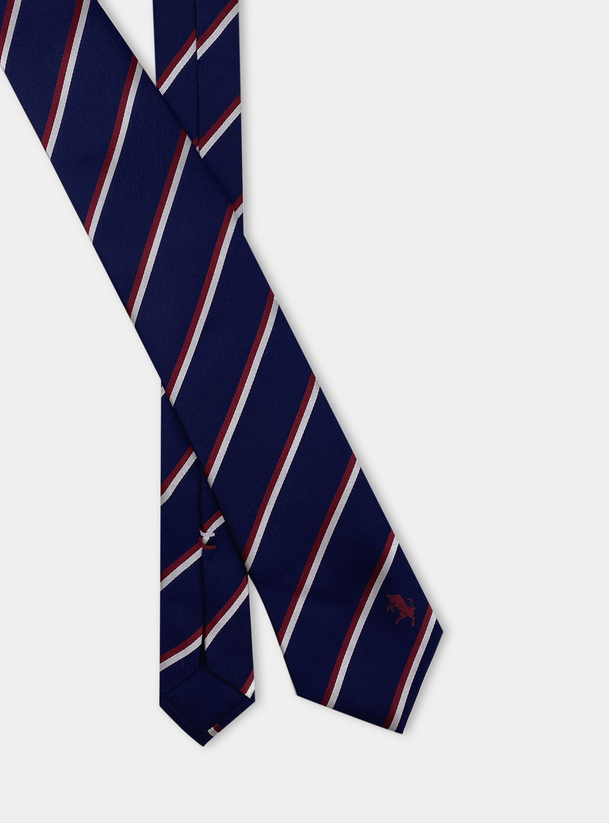 Pure silk regimental tie, NAVY BLUE