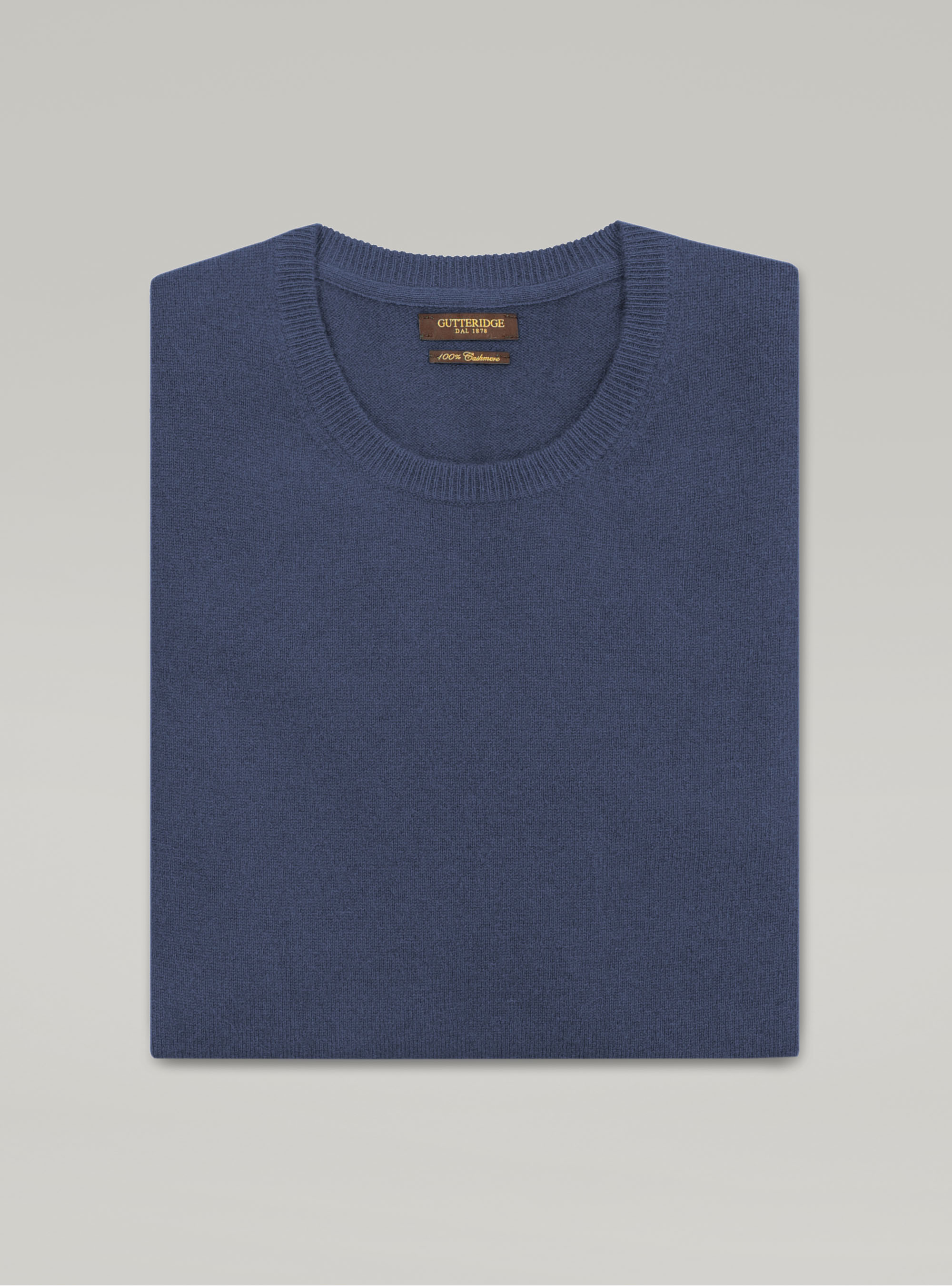 Maglia girocollo 100% cashmere, INCHIOSTRO