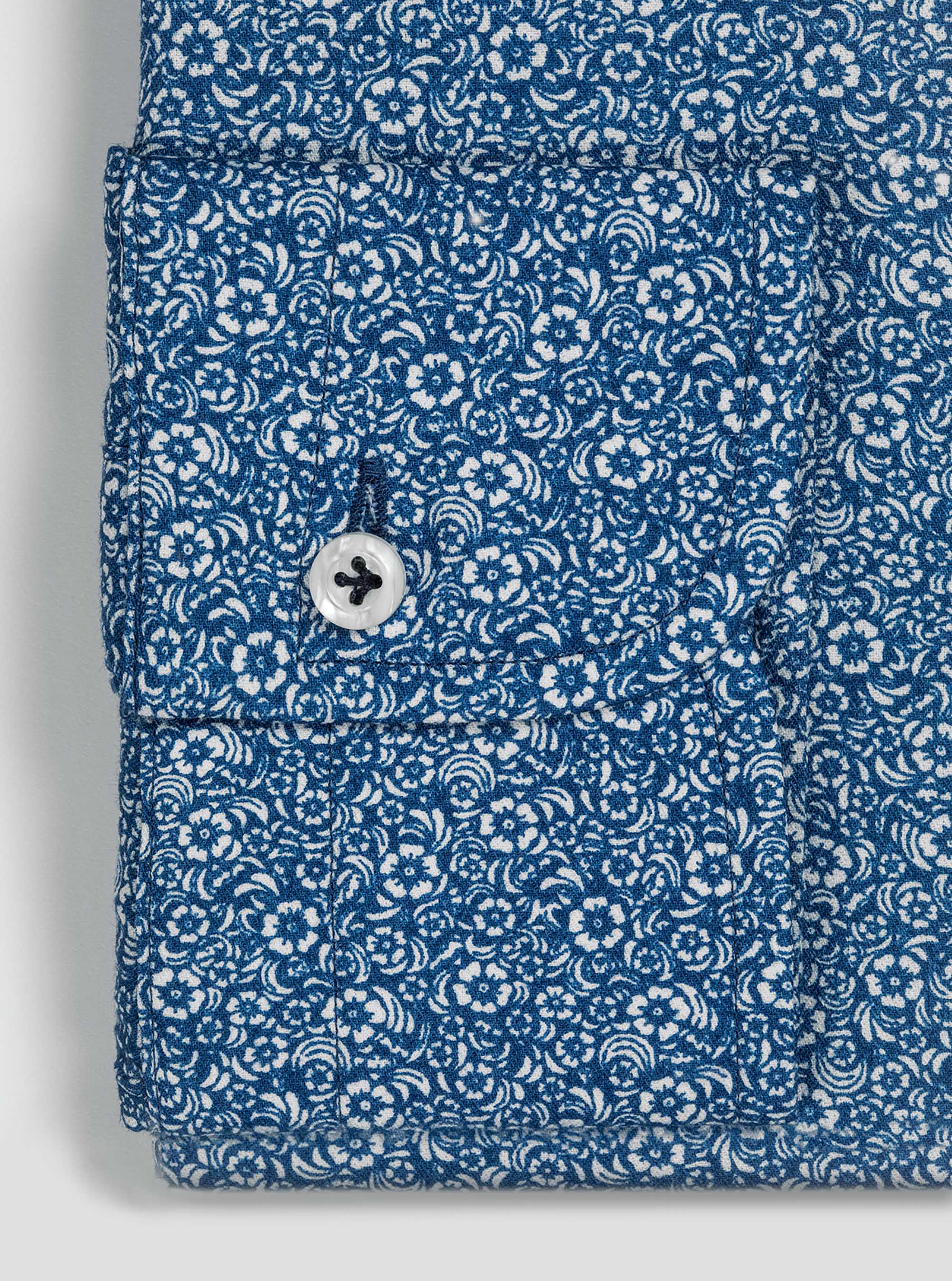 Printed flannel shirt, BLUE