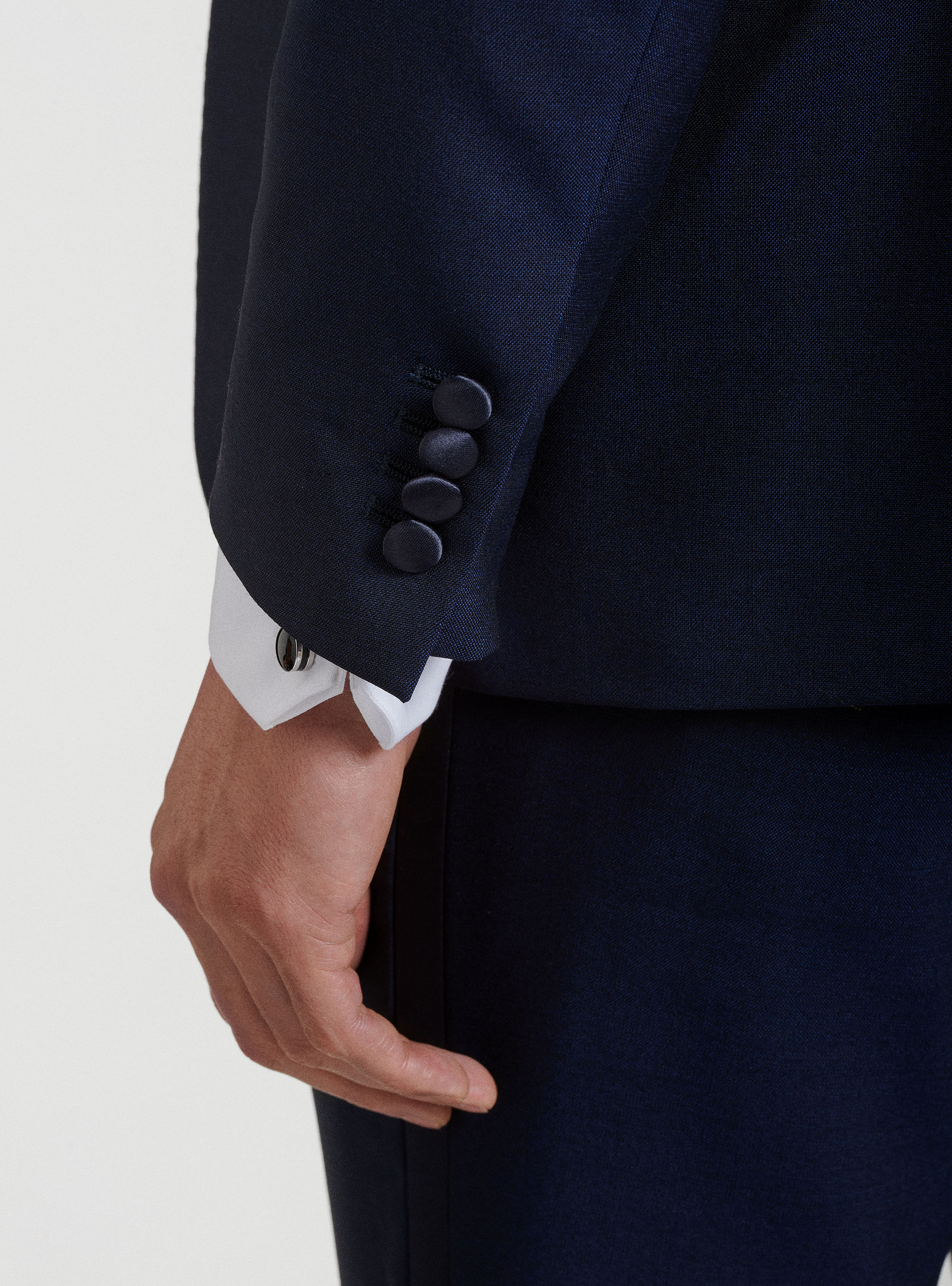 Pure wool tuxedo blazer Vitale Barberis Canonico, NAVY BLUE