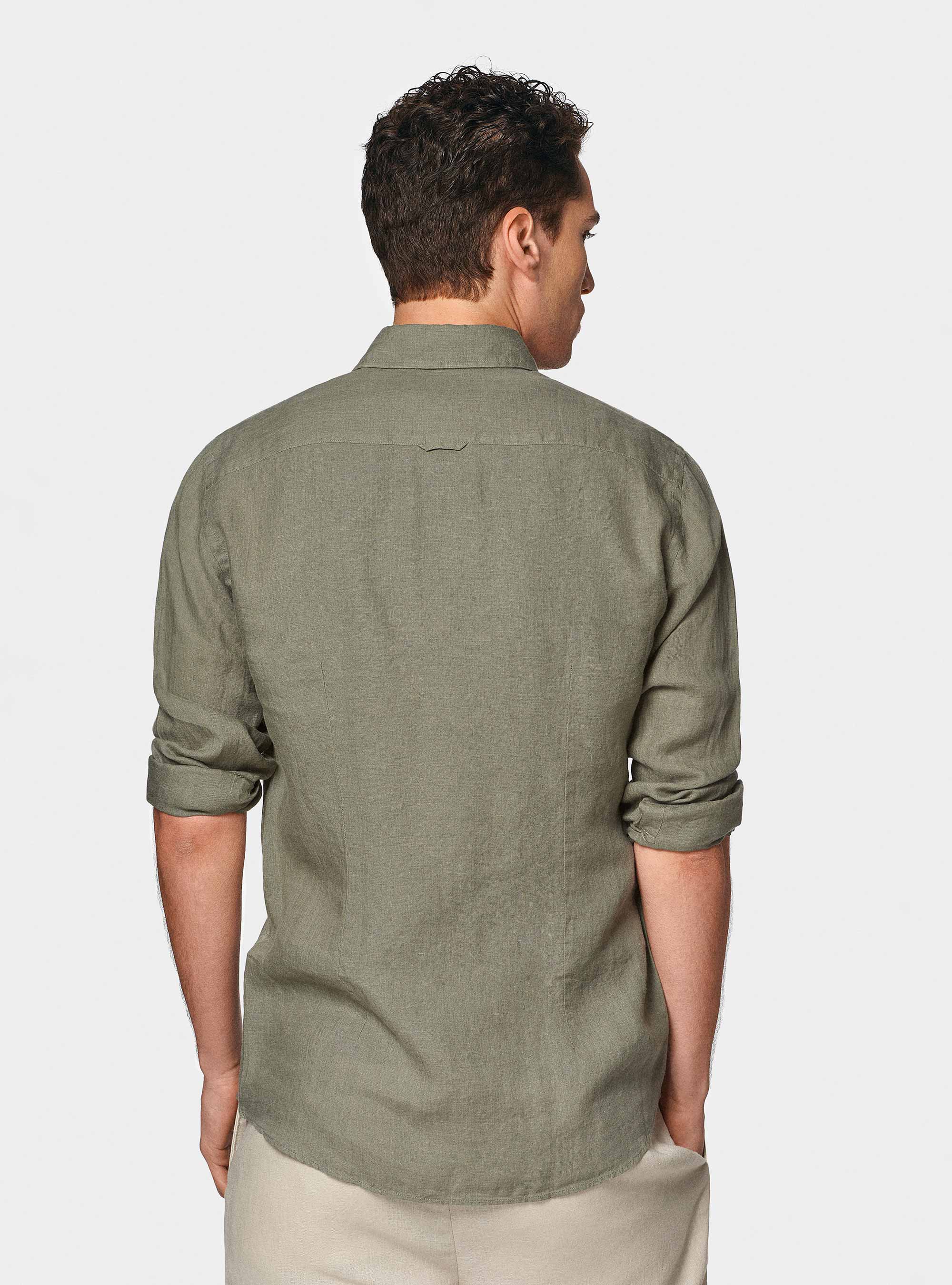 Camicia in puro lino, SALVIA 0602C