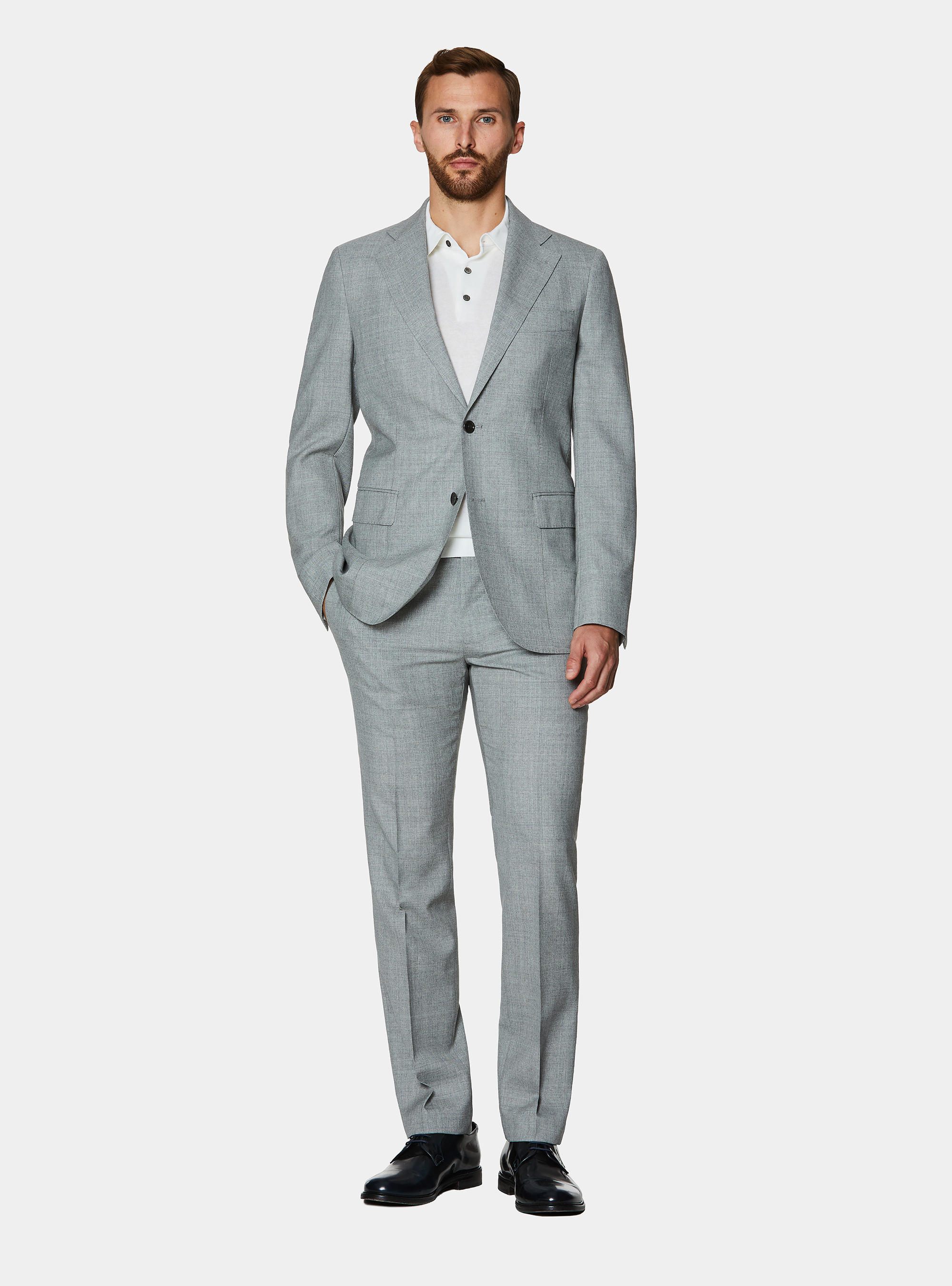 Vitale Barberis Canonico pure wool suit blazer, LIGHT GREY MELANGE