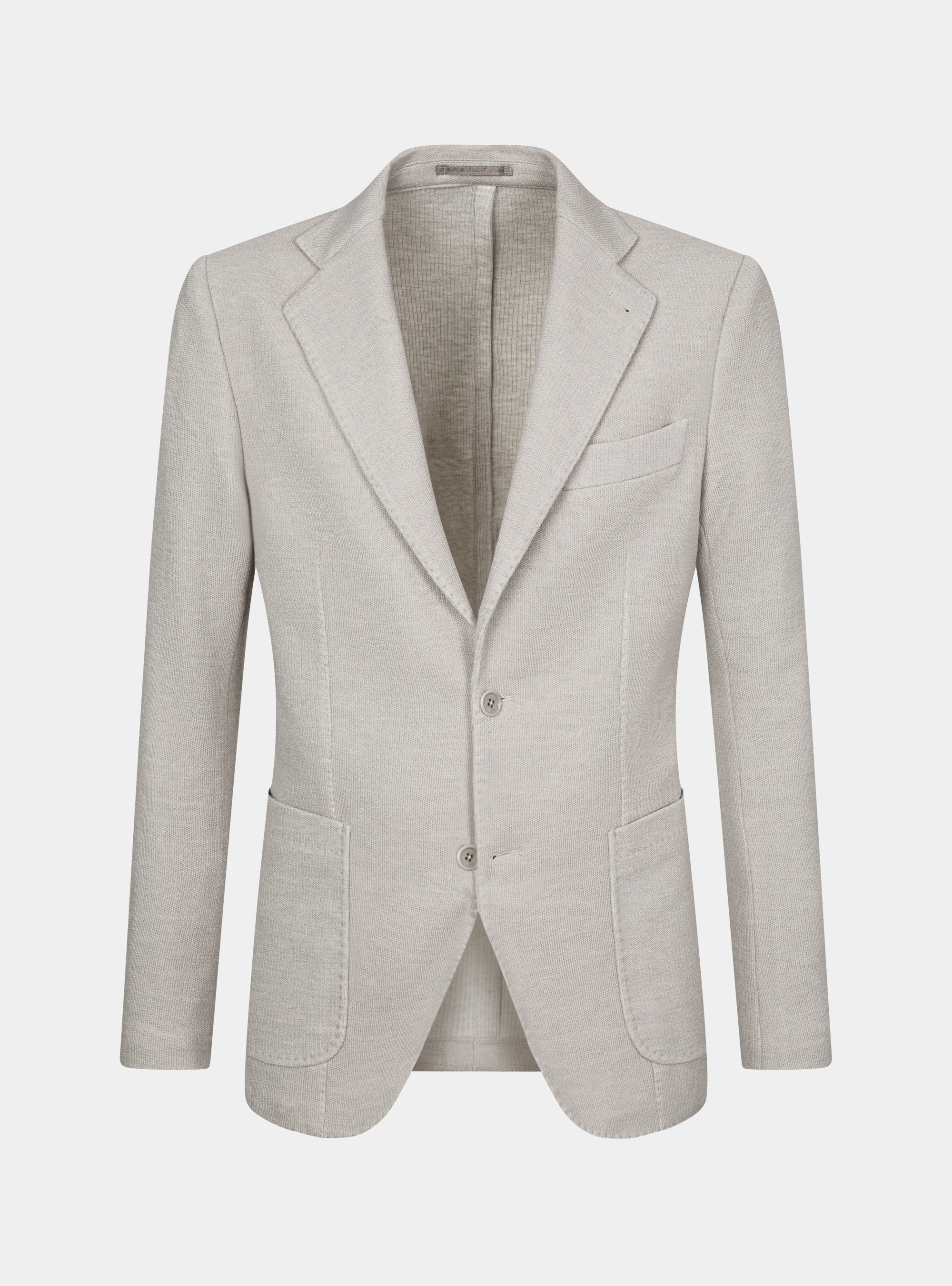 Giacca sfoderata in jersey di lana e cotone, PANNA