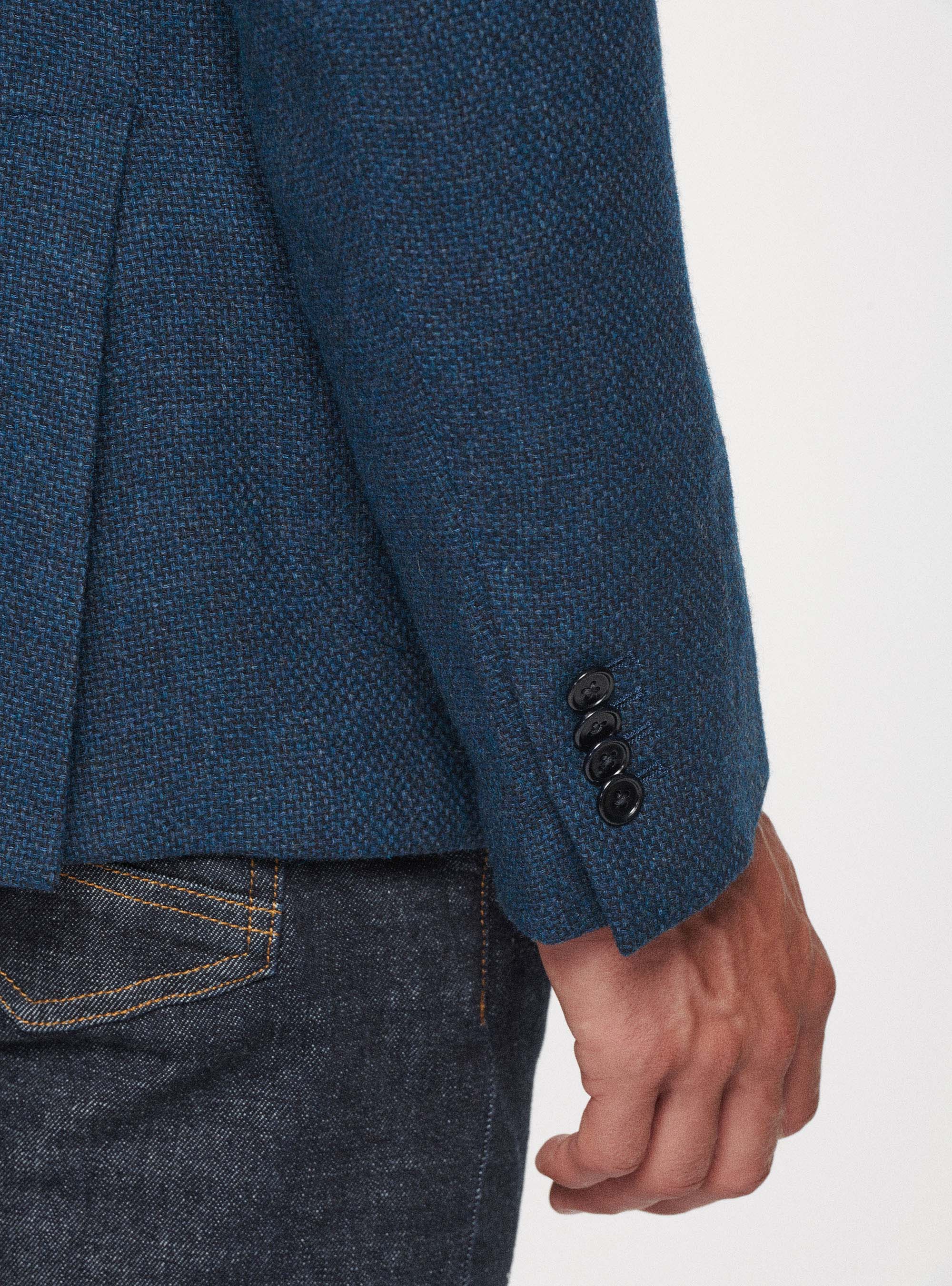 Cotton wool and cashmere blazer, INK