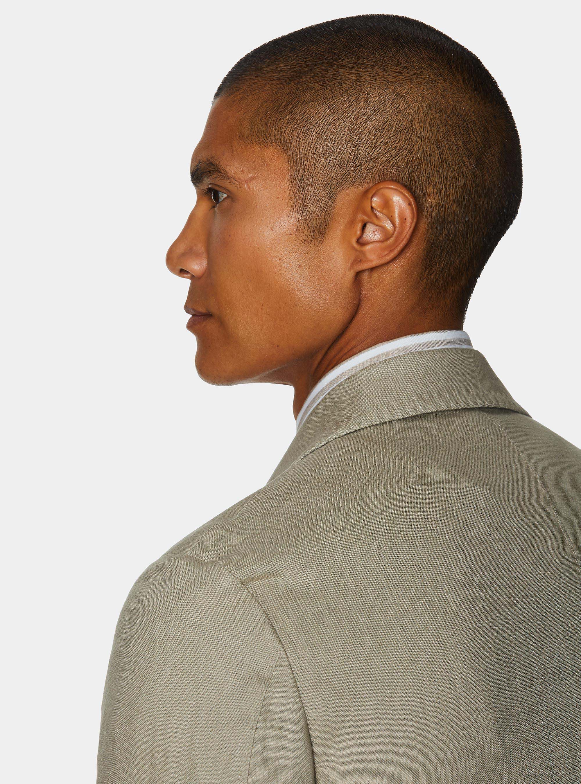 Pure linen suit blazer, SAND