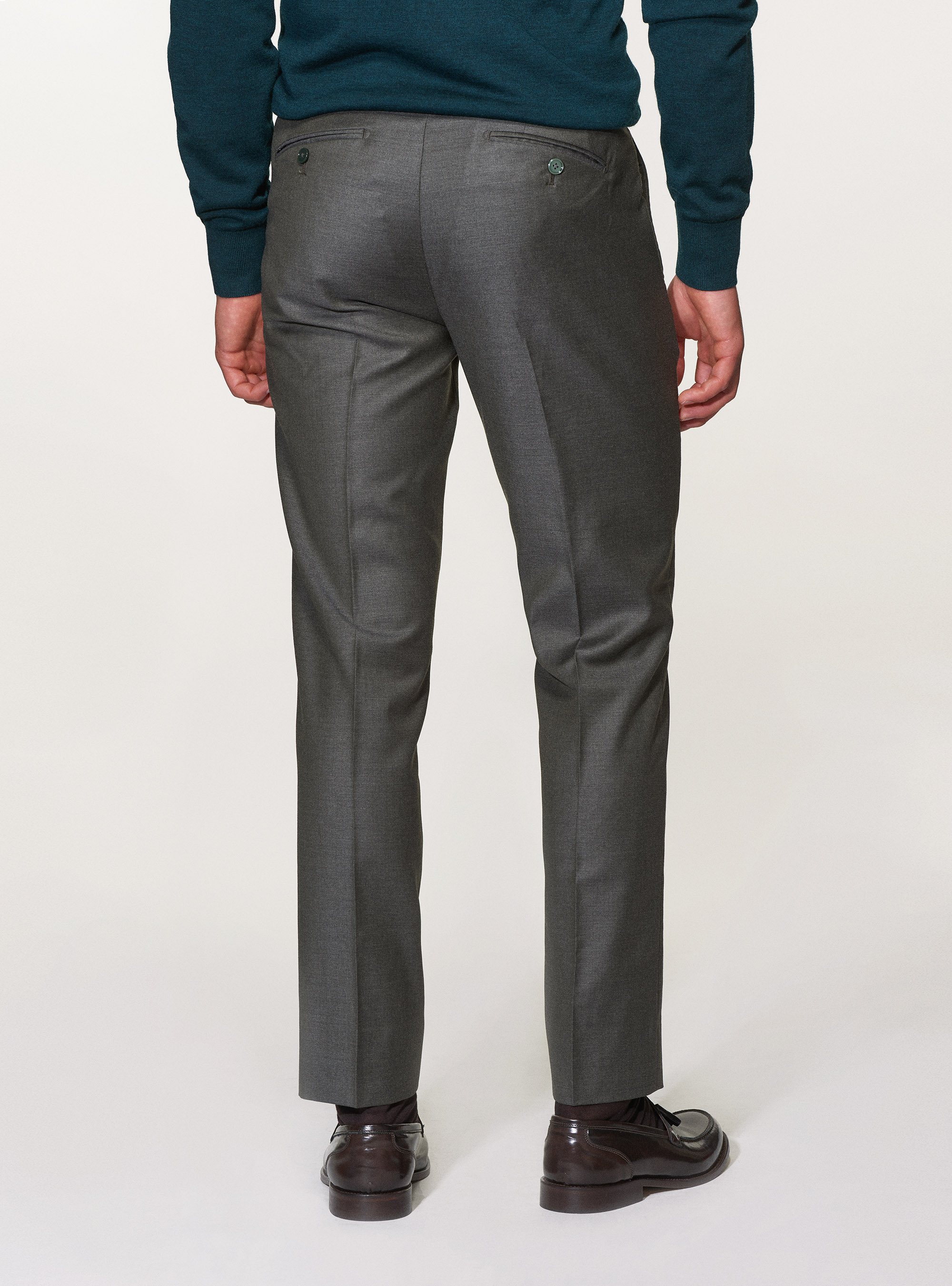 Pantaloni per abito in pura lana superfine 110's Vitale Barberis Canonico, VERDE